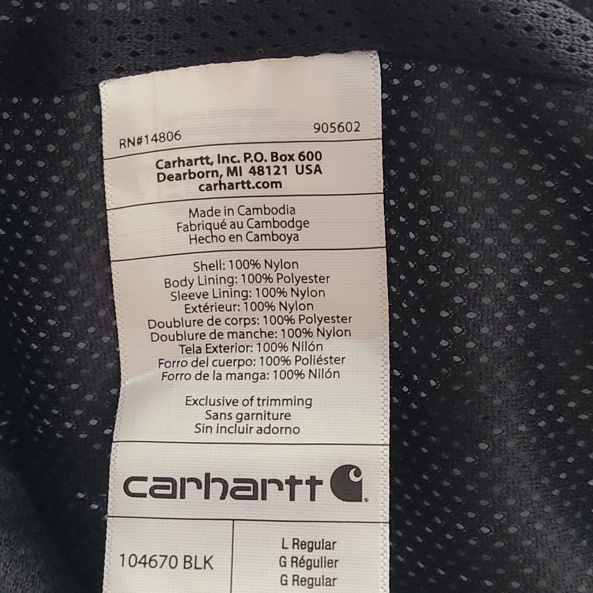Carhartt Men's Storm Defender Loose Fit Heavyweight Full Zip Jacket Black Sz L