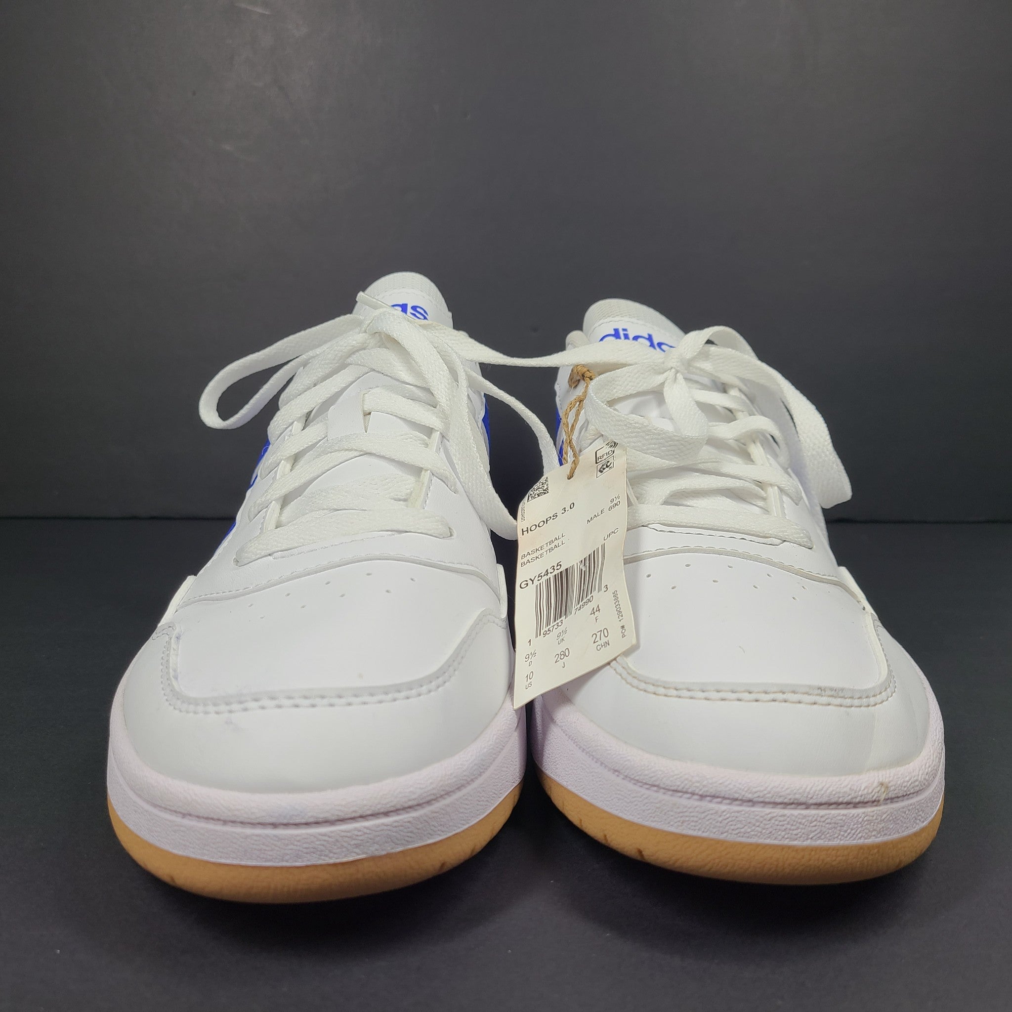 Adidas Men's Hoops 3.0 Low Classic Vintage Shoes Sneakers GY5435 White Blue 10