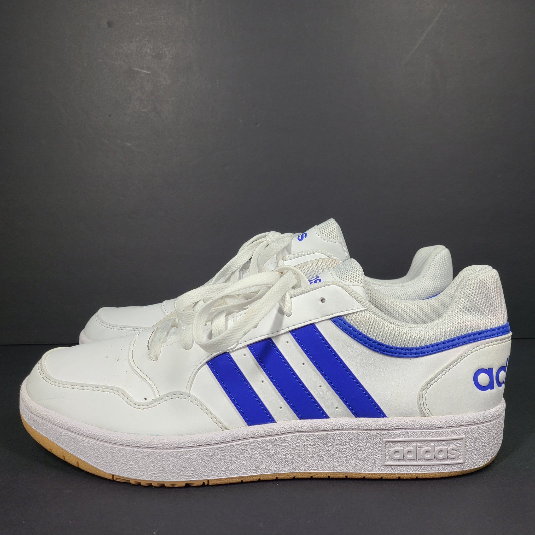Adidas Men's Hoops 3.0 Low Classic Vintage Shoes Sneakers GY5435 White Blue 10