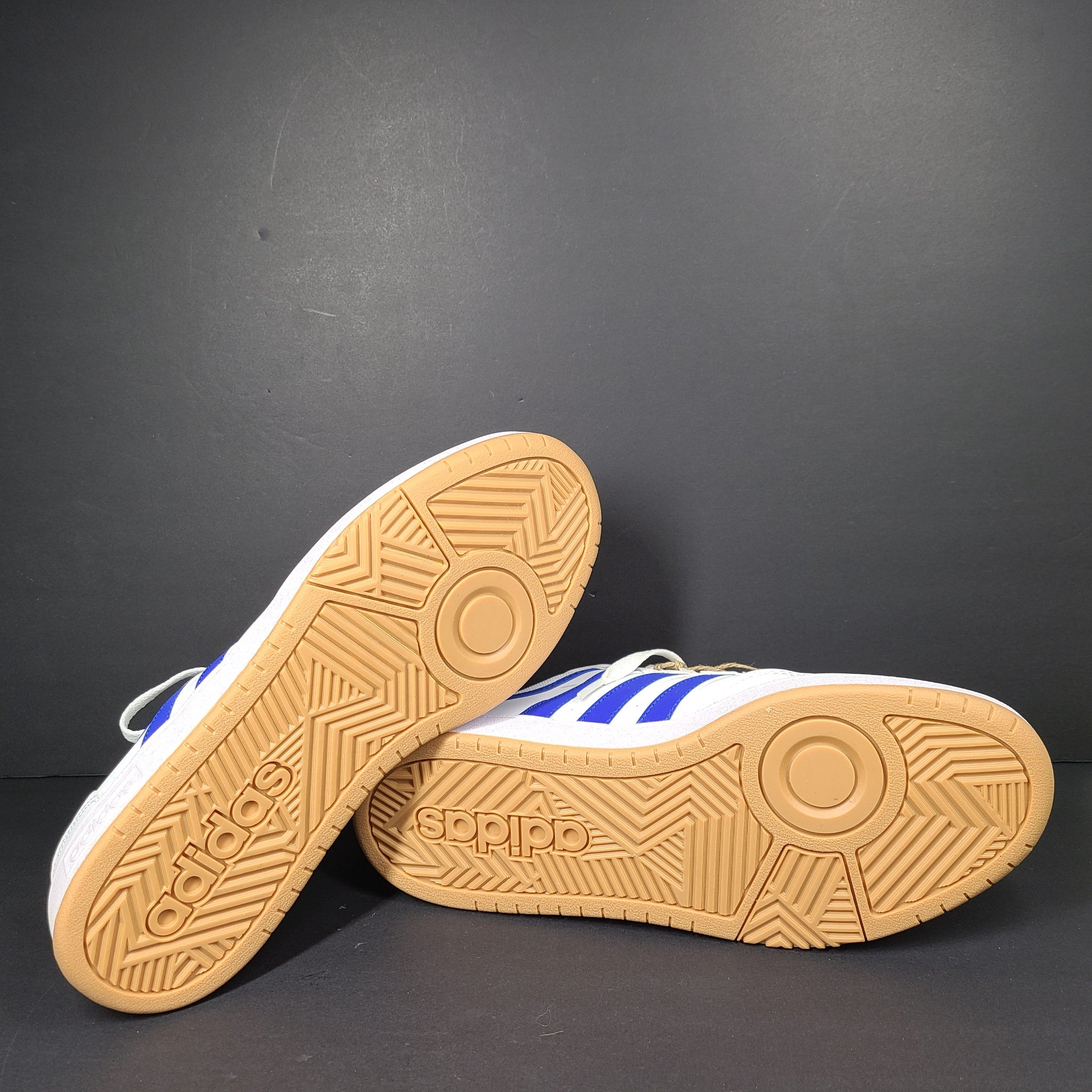 Adidas Men's Hoops 3.0 Low Classic Vintage Shoes Sneakers GY5435 White Blue 10