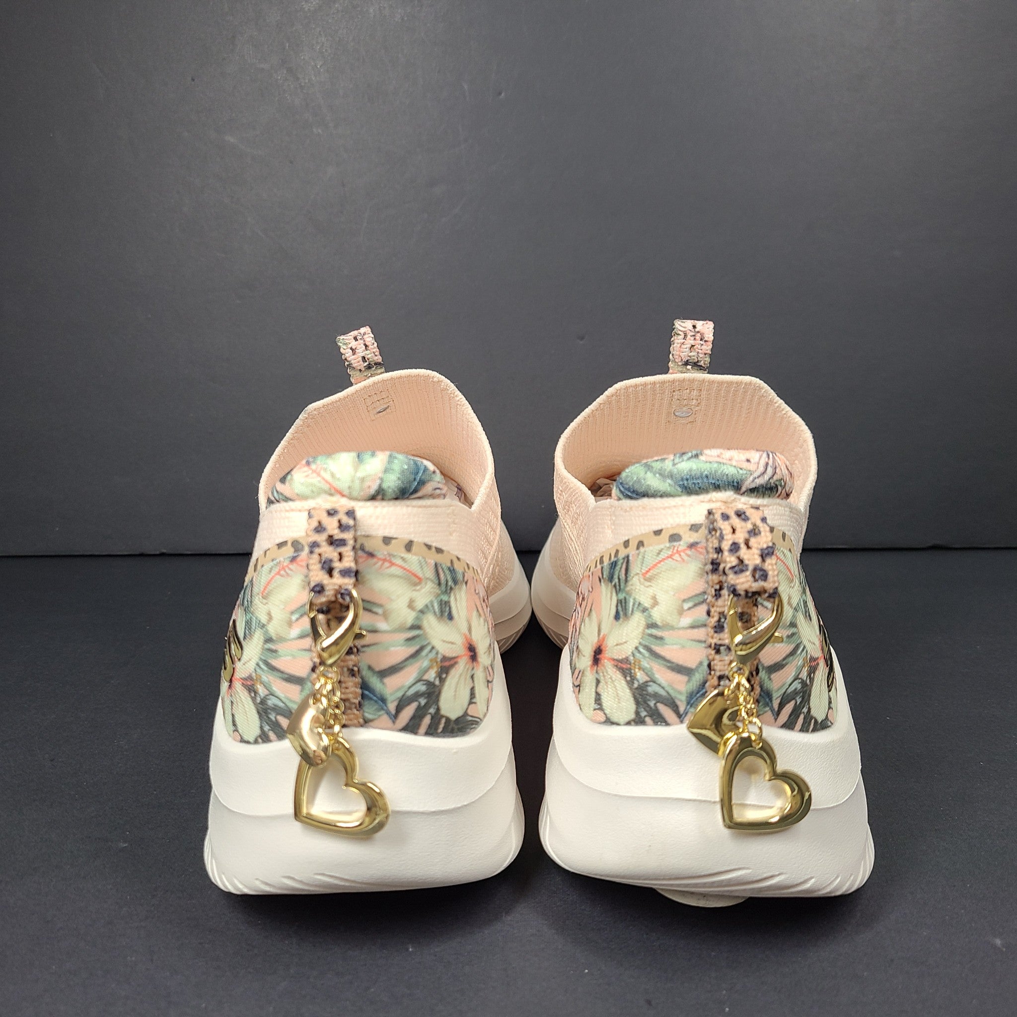 Skechers Sneakers Shoes 149963 Air-Cooled Memory Foam Floral Pink w/ Charms Sz 8