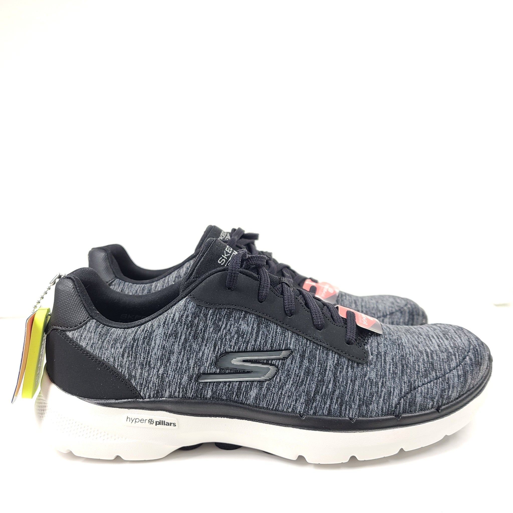 Skechers Women's Go Walk 6 Hyper Pillars Sneakers Shoes 124506 Black/Gray Sz 10