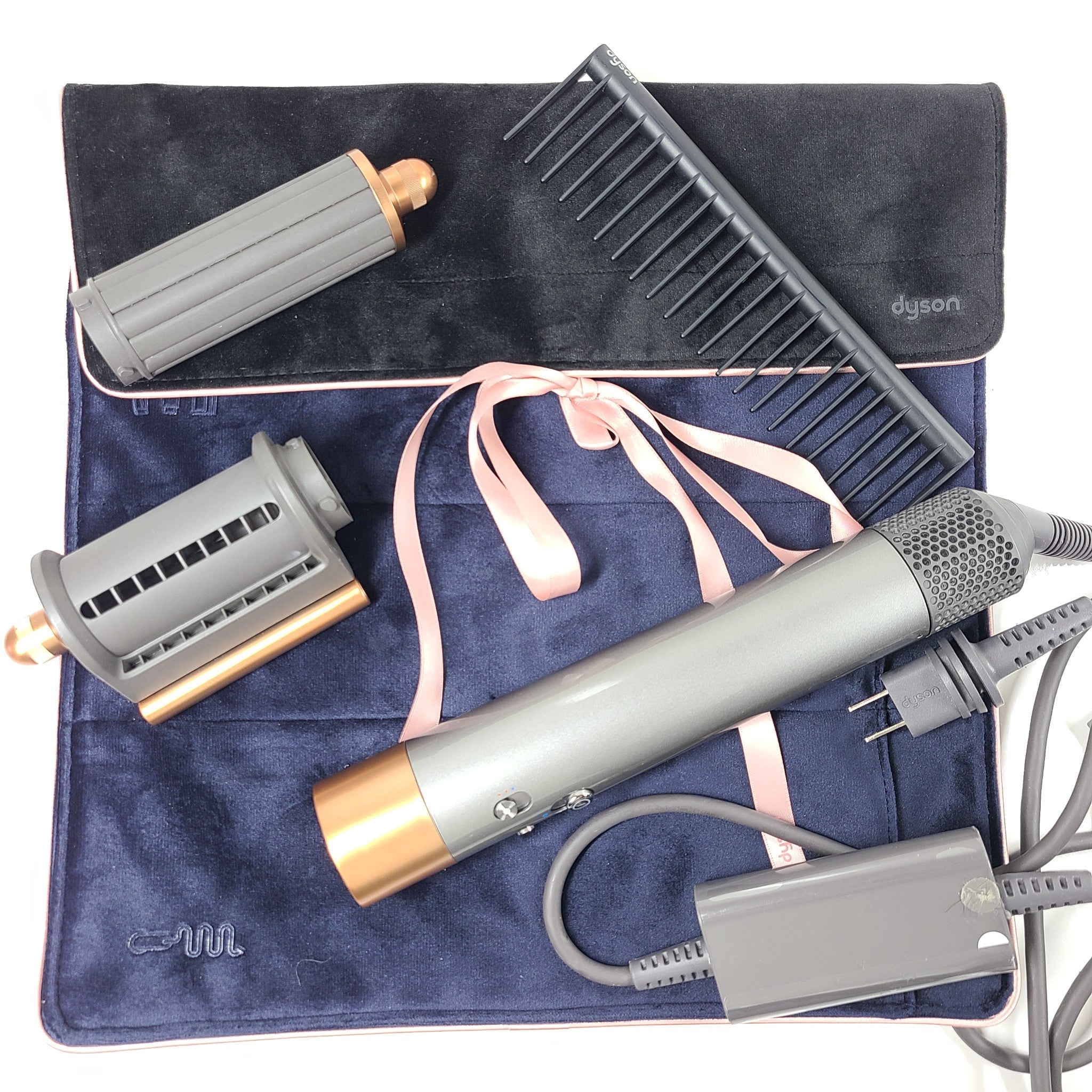 Dyson Airwrap Hair Multi Styler HS05 Nickel/Copper Wand + Attachments + Case