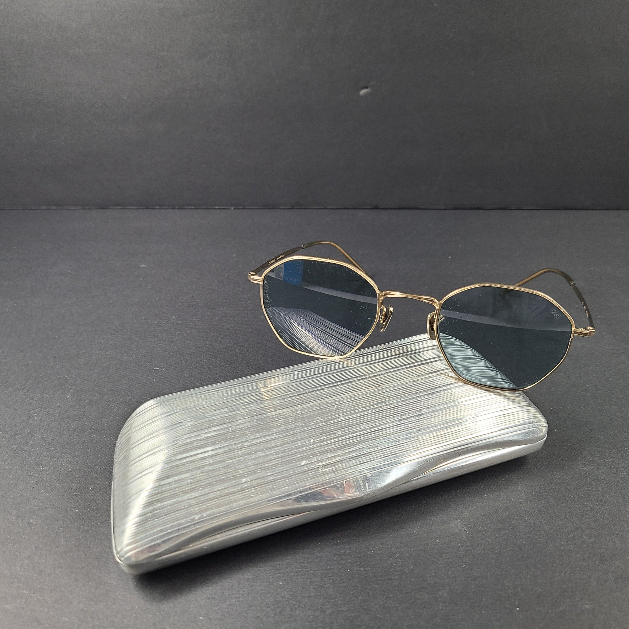 Eyevan 7285 Model 772 (9111) Titanium Sunglasses with Metal Case Handmade Japan