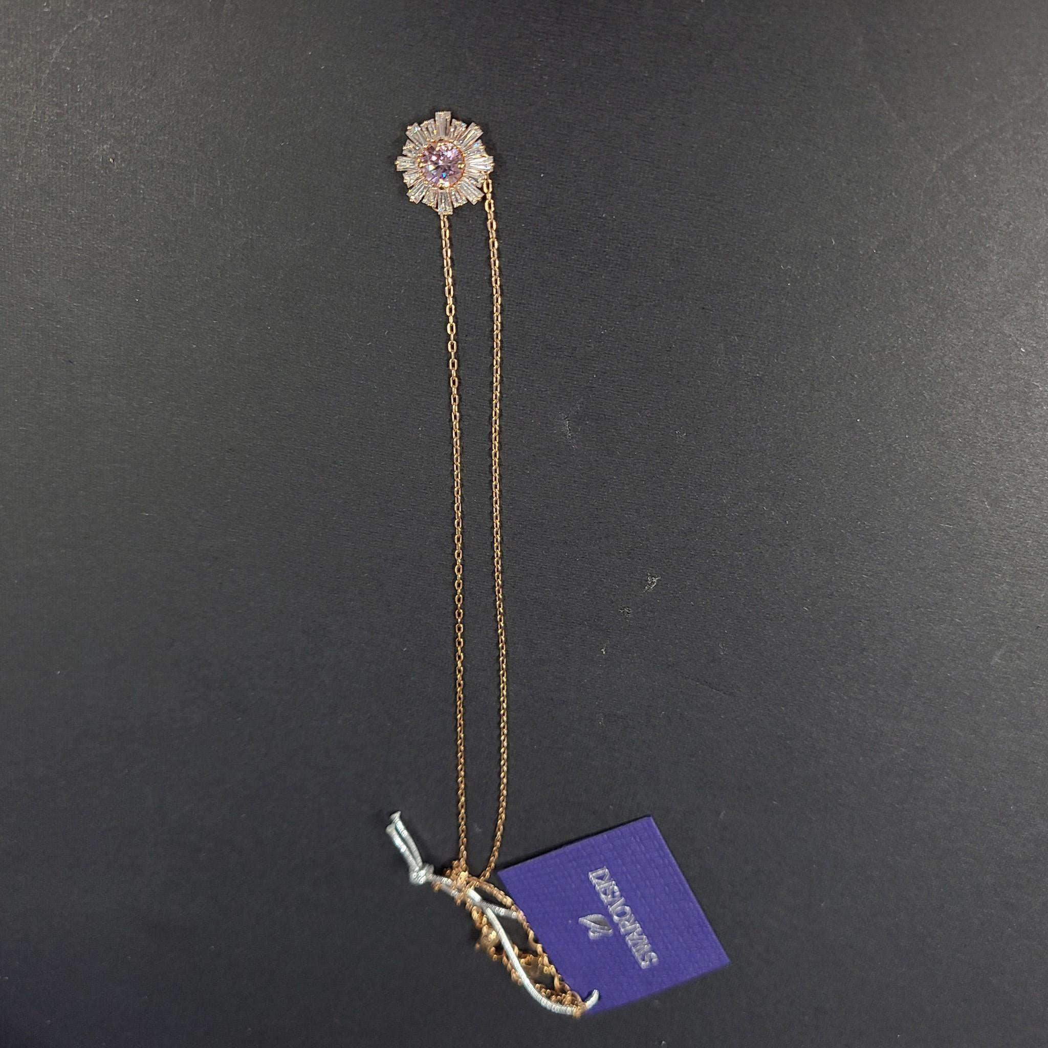 Swarovski Idyllia Sunshine Crystal Pendant Necklace Pink Rose Gold 5642961