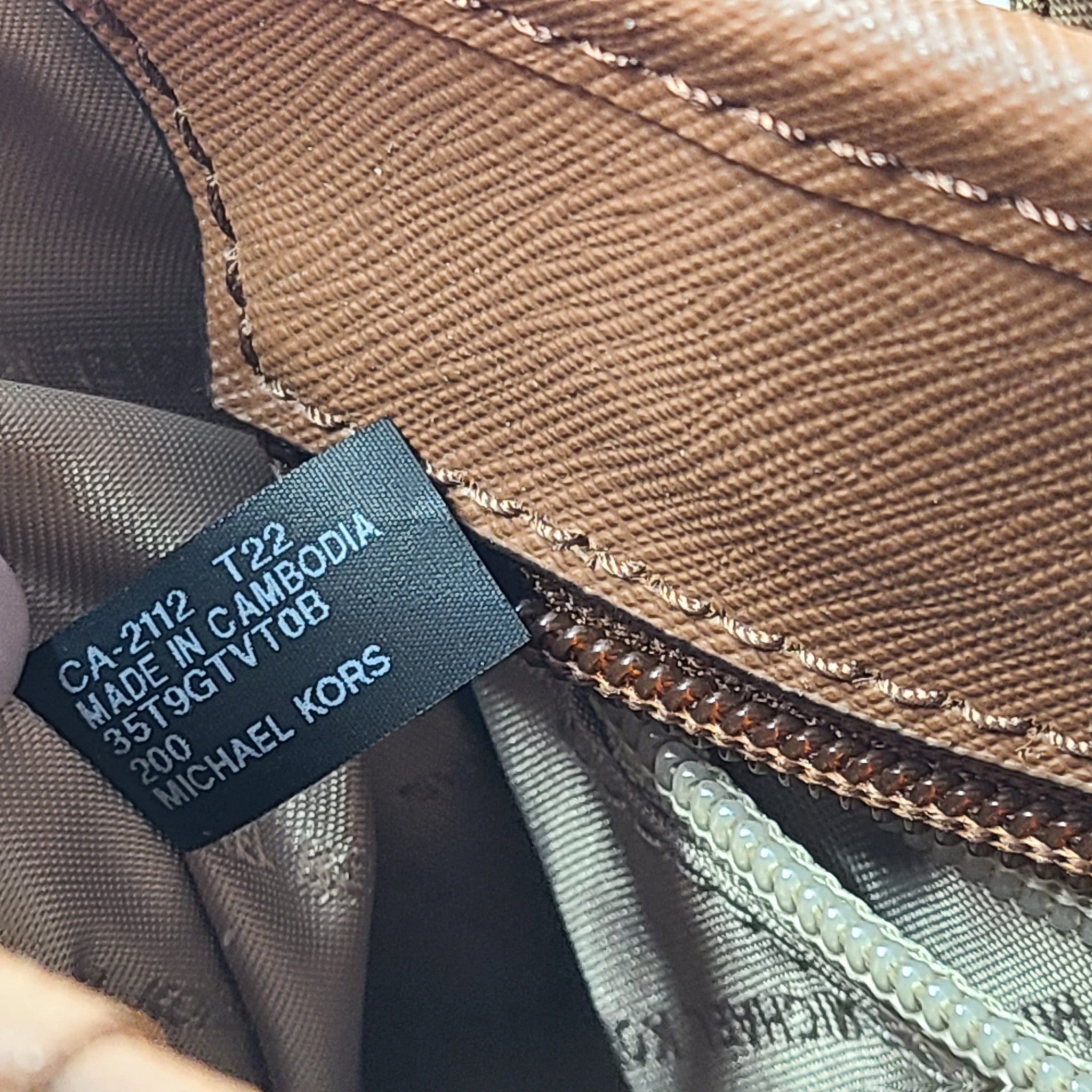 Michael Kors Jet Set Travel Extra-Small Logo Top-Zip Tote Crossbody Bag Brown