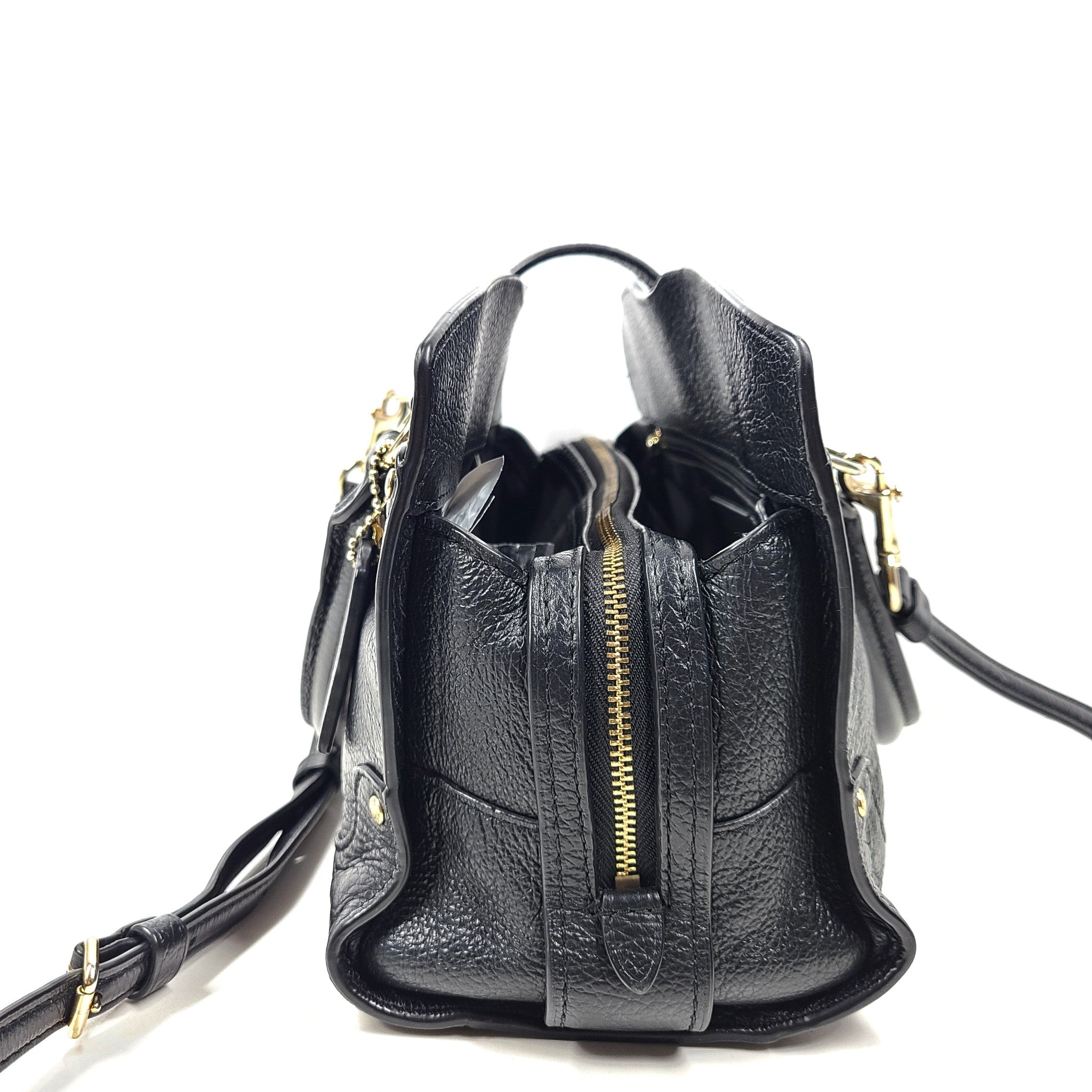 Coach Mercer Satchel Crossbody Strap Leather Handbag 37779 Black