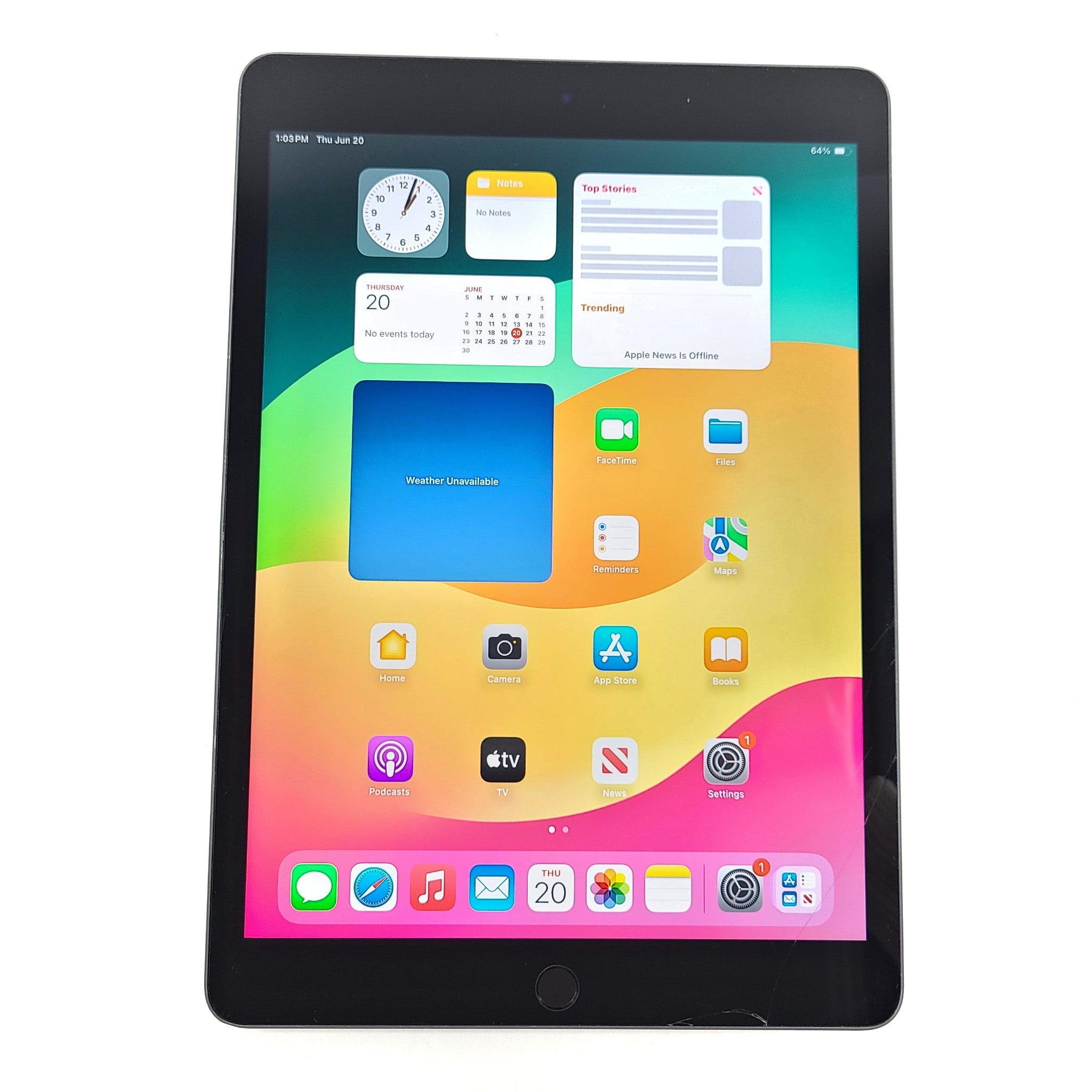 Apple iPad 9th Gen. 64GB A2602 Wi-Fi 10.2 in - Space Gray - READ GRADE B