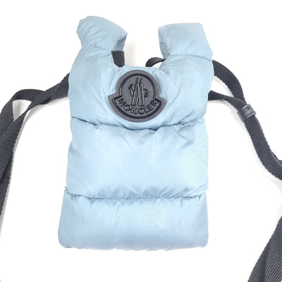 Moncler Women's Small Legere Tote Bag Quilted Down Filing Crossbody Blue