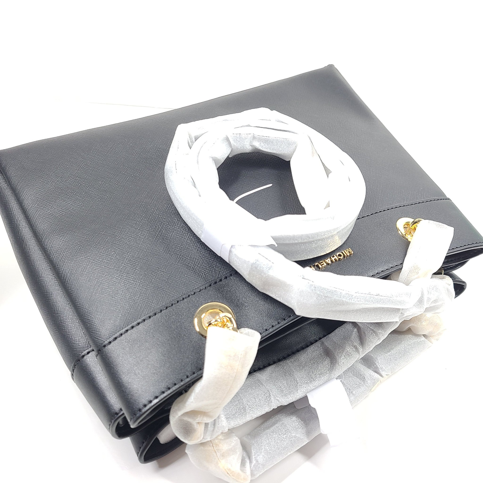 Michael Kors Lori Medium Satchel Bag Crossbody Strap Coated Canvas Black