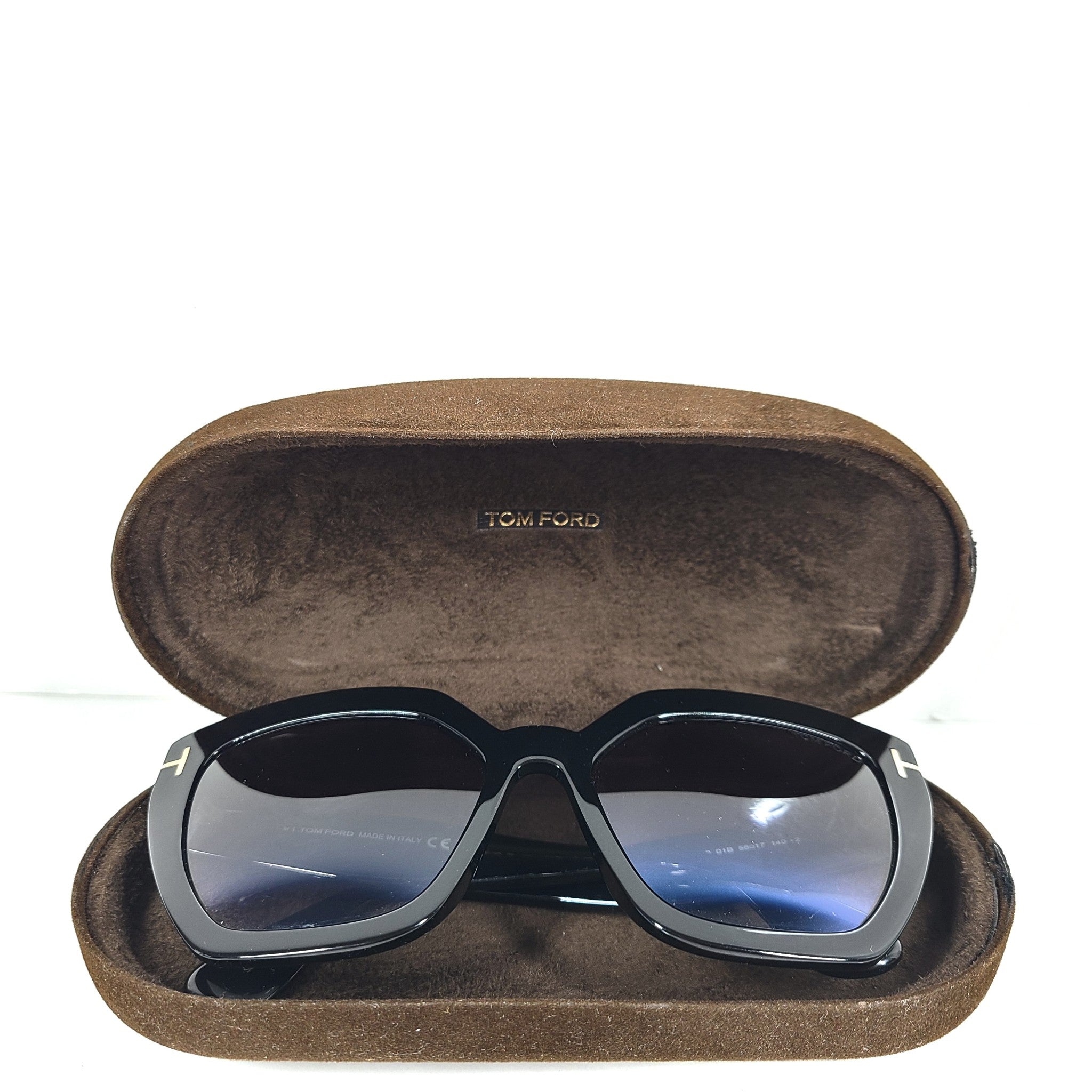Tom Ford Phoebe Sunglasses Cat Eye Gray Gradient Lens Full Rim 56 x 17 140 Black