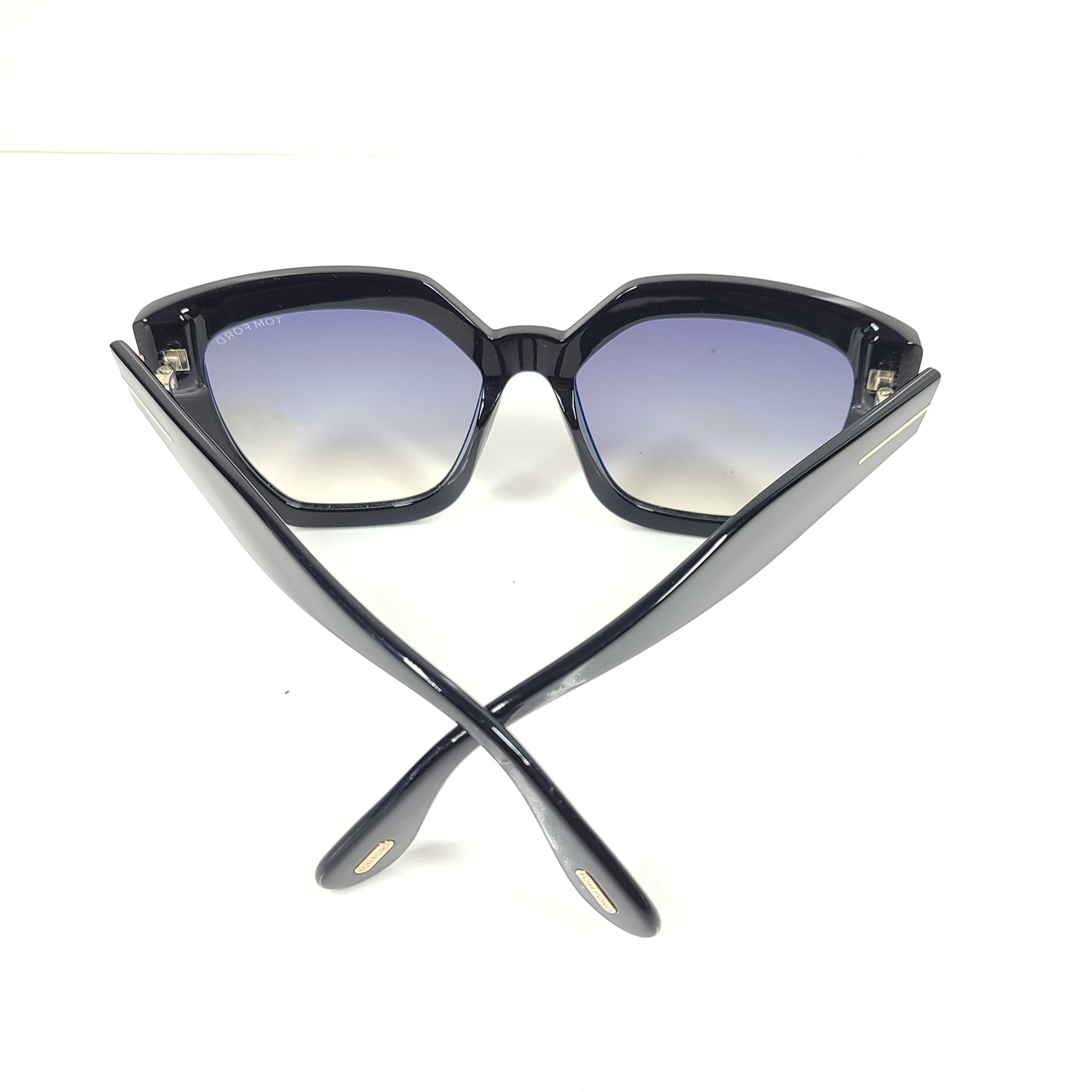 Tom Ford Phoebe Sunglasses Cat Eye Gray Gradient Lens Full Rim 56 x 17 140 Black
