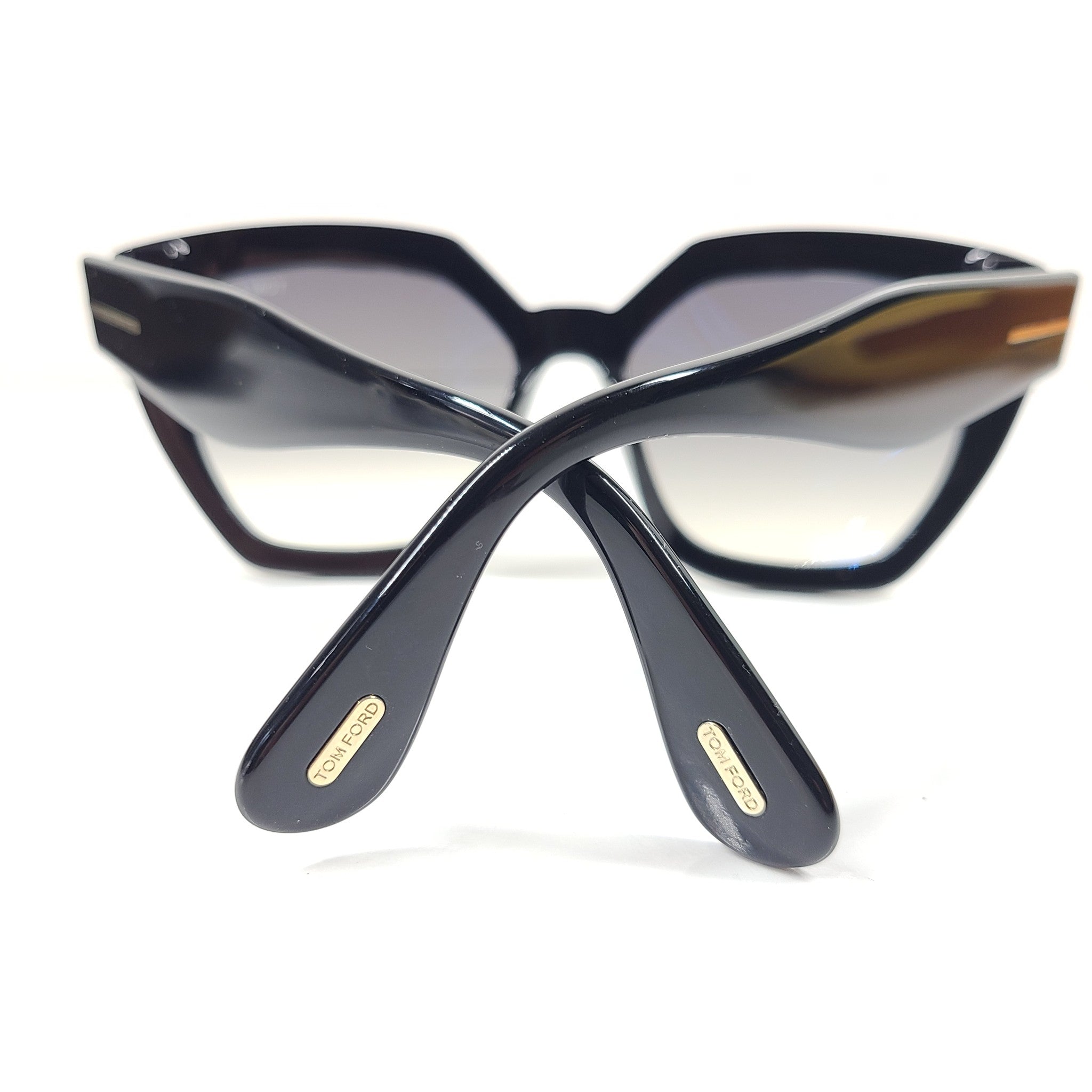 Tom Ford Phoebe Sunglasses Cat Eye Gray Gradient Lens Full Rim 56 x 17 140 Black