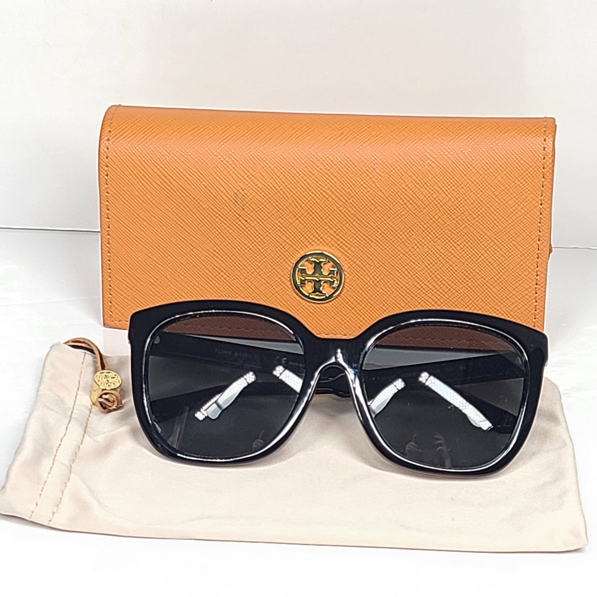 Tory Burch Women's Square Sunglasses TY7161U Full Rim 56 x 18 140 Solid Black