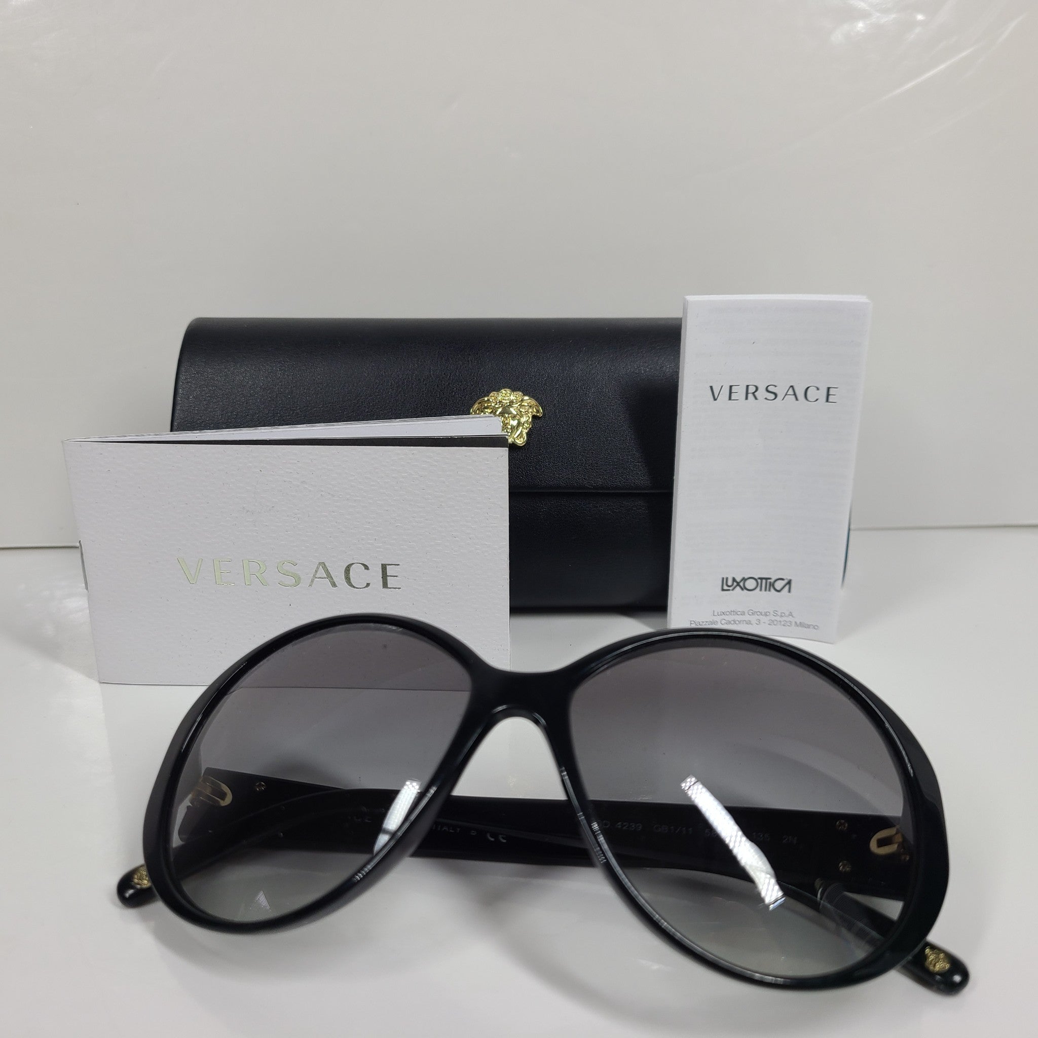 Versace Women's 4239 Medusa Oversized Sunglasses GB1/11 58mm Gradient Lens Black