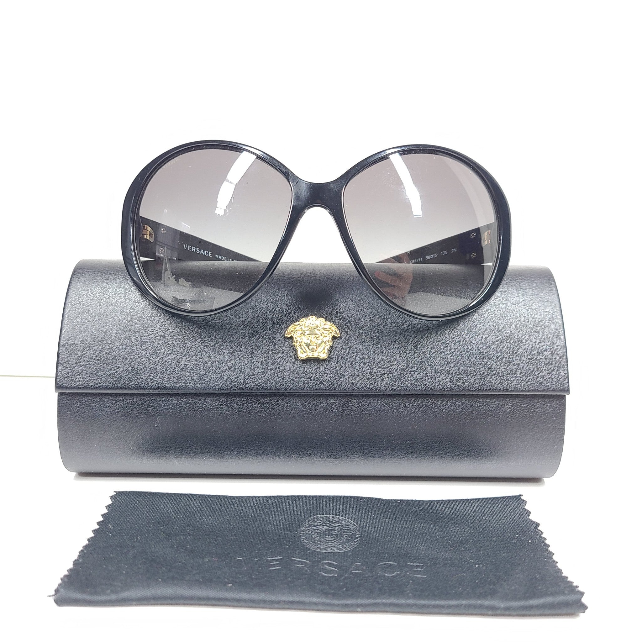 Versace Women's 4239 Medusa Oversized Sunglasses GB1/11 58mm Gradient Lens Black