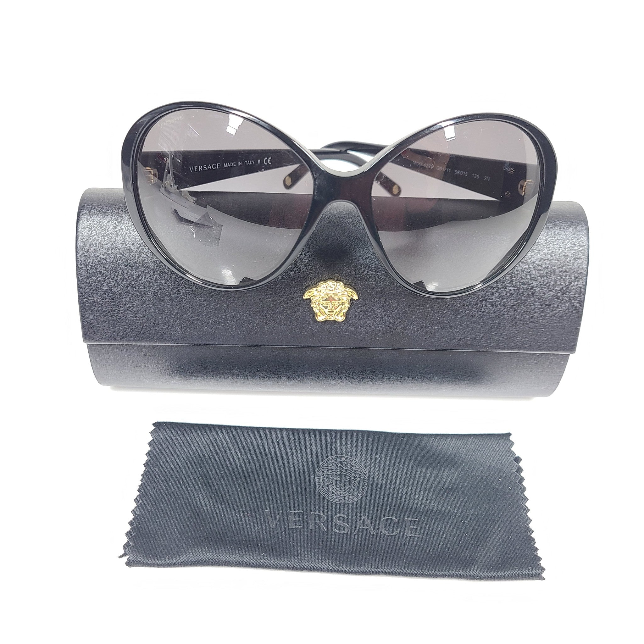 Versace Women's 4239 Medusa Oversized Sunglasses GB1/11 58mm Gradient Lens Black