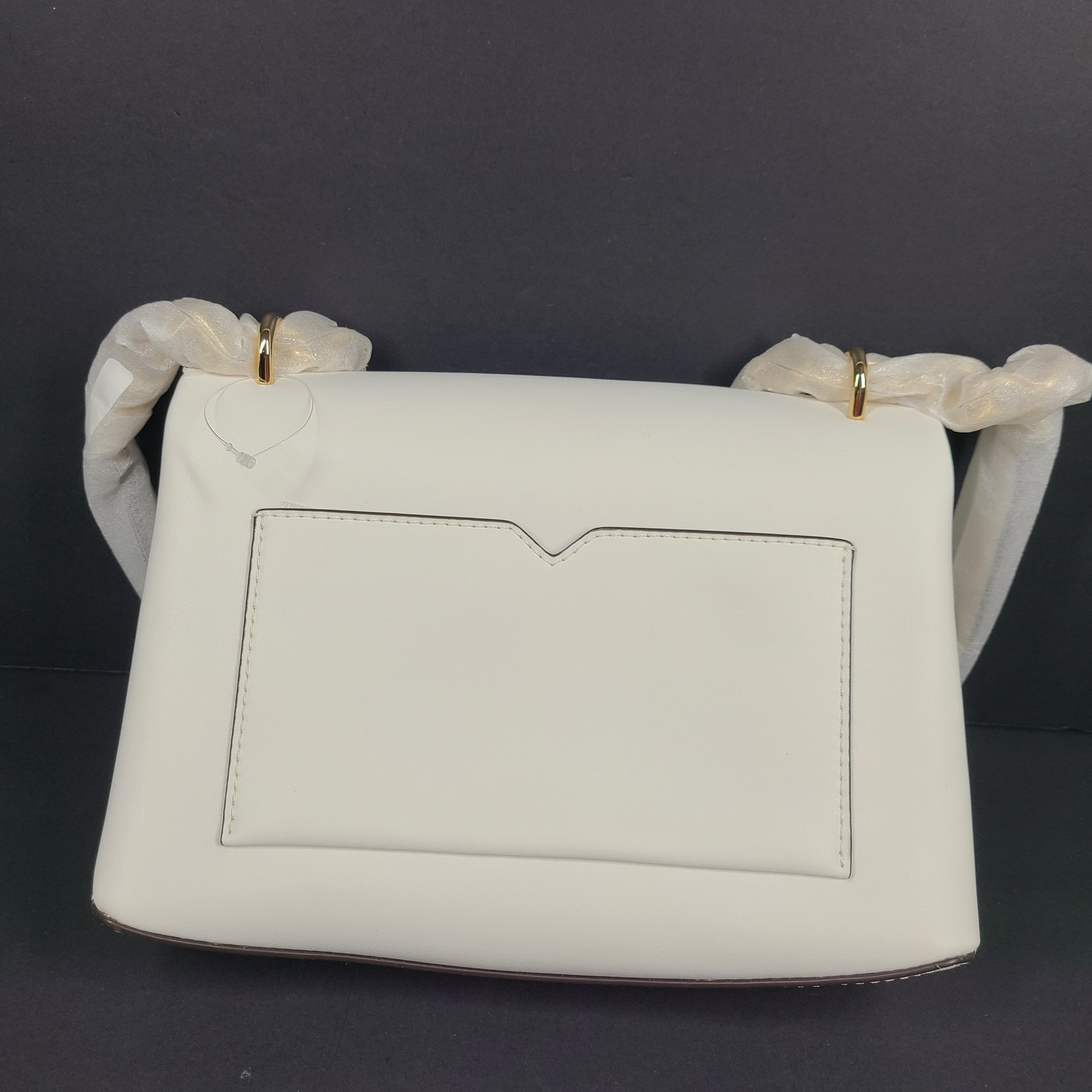 Michael Kors Cece Medium Leather Messenger Bag Crossbody Strap White