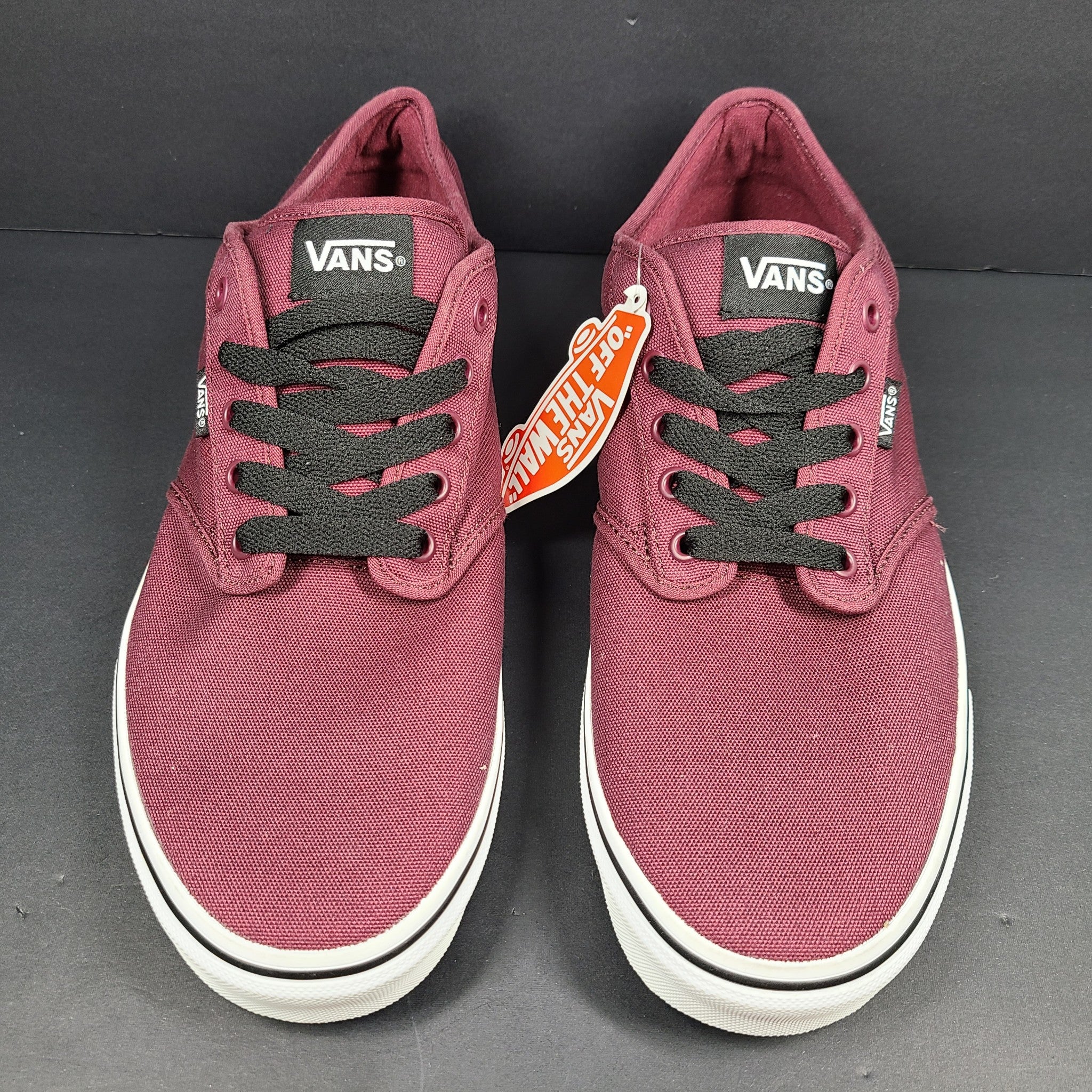 Vans Men's Low Top Skater Shoe Lace-Up Sneakers Burgundy Maroon Sz 13