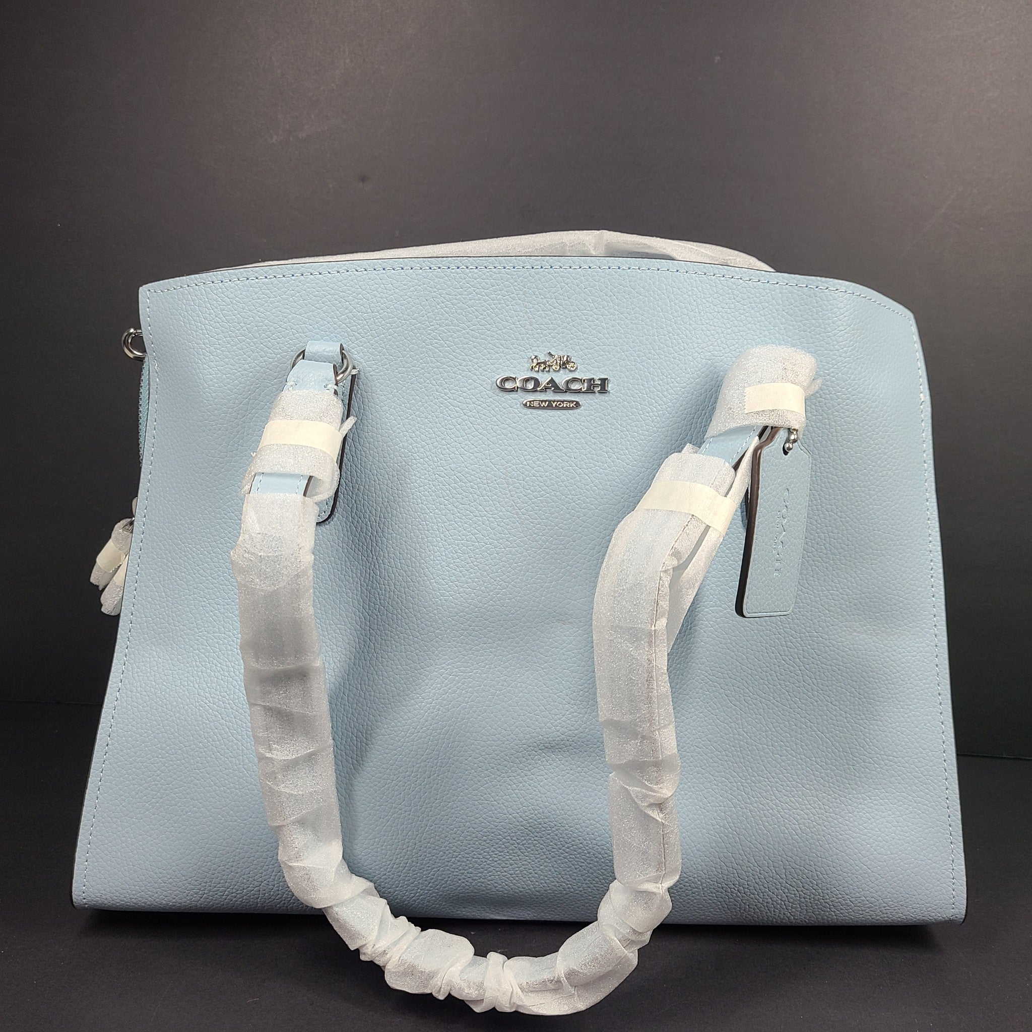 Coach Tatum Carryall Leather Crossbody Bag Handbag C4078 Powder Blue NEW Read