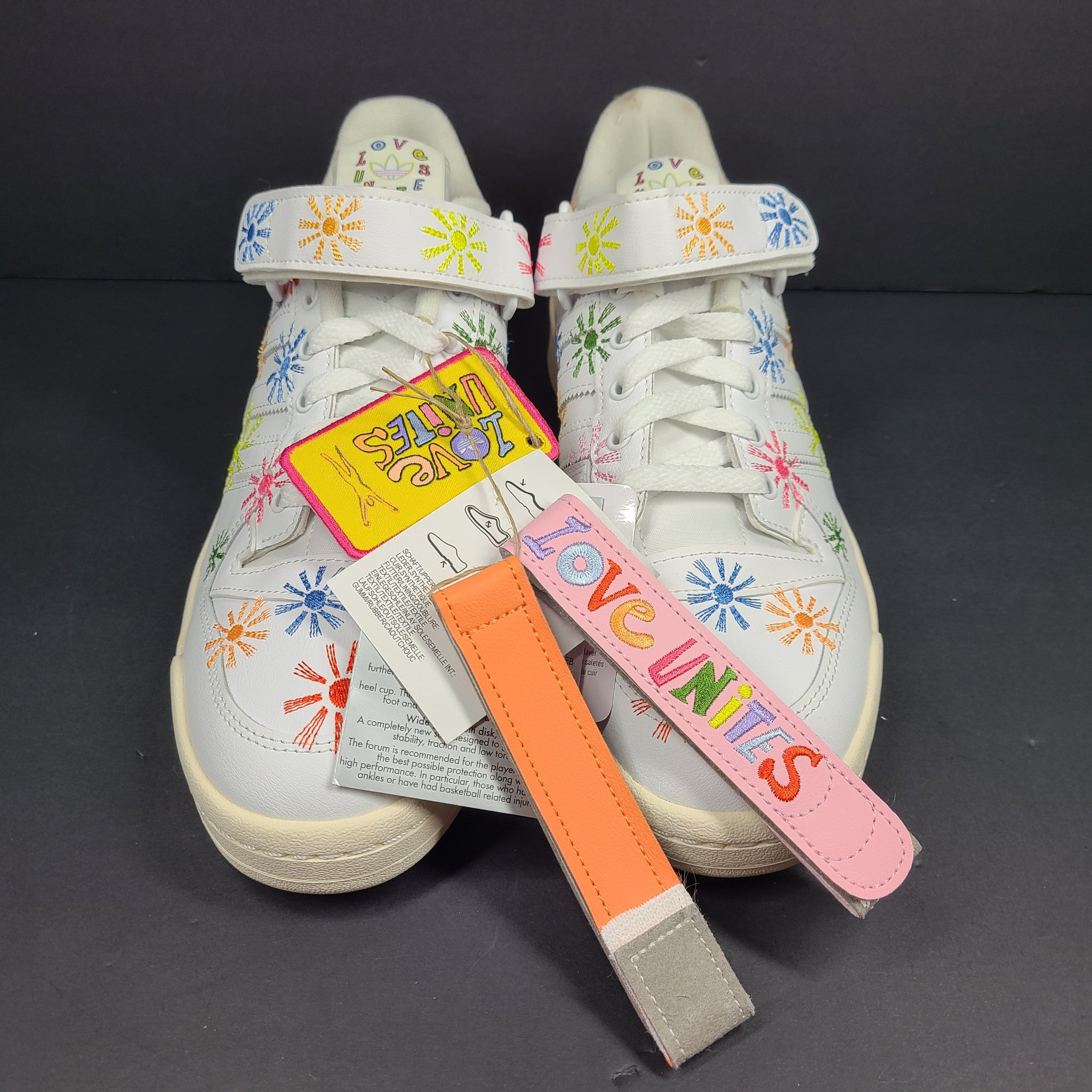 Adidas Men's Forum Low Love Unites Pride Sneakers GW2416 Cloud White Sz 9