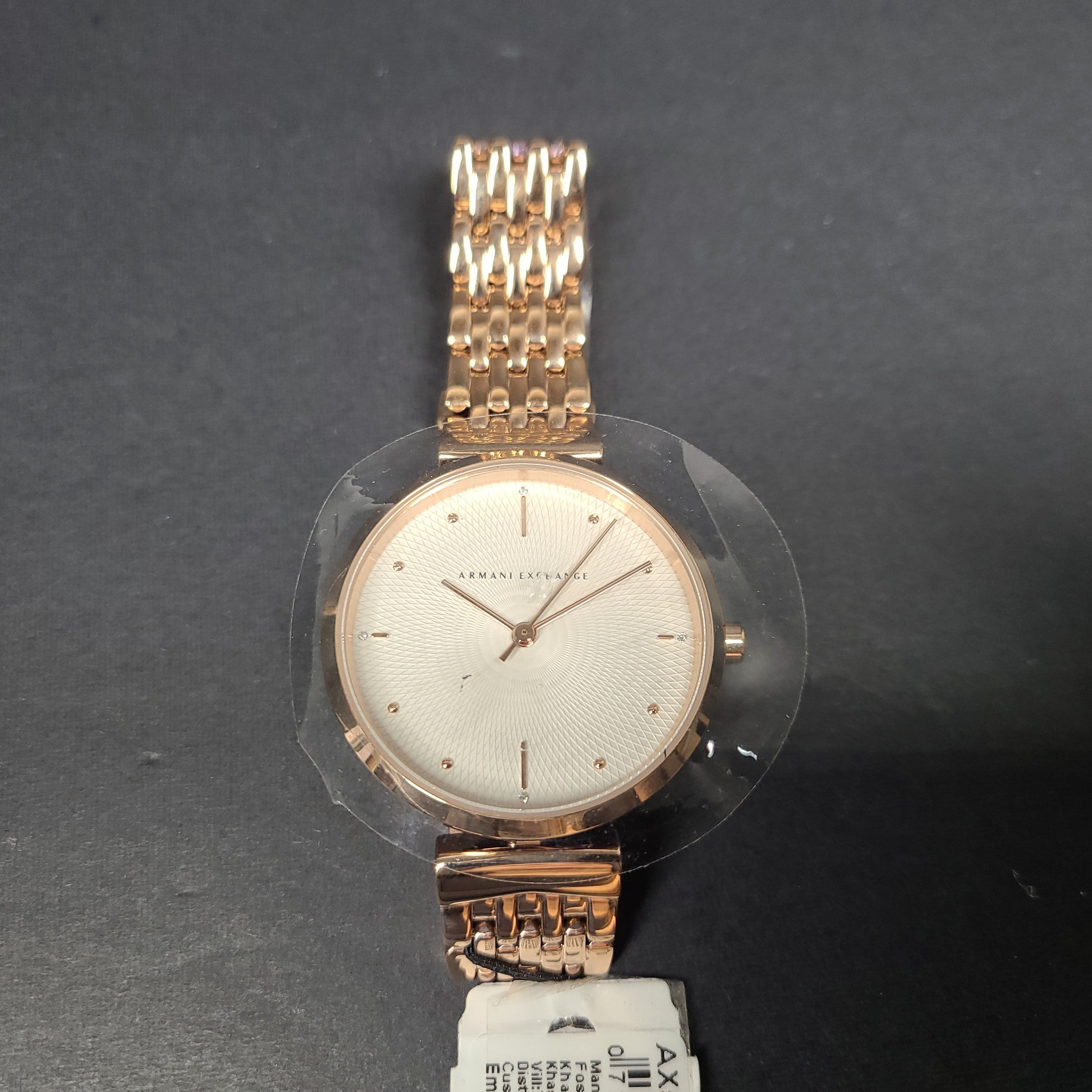 Armani Exchange Women's Zoe Analog Silver Dial Stainless Steel Watch AX5901I NIB