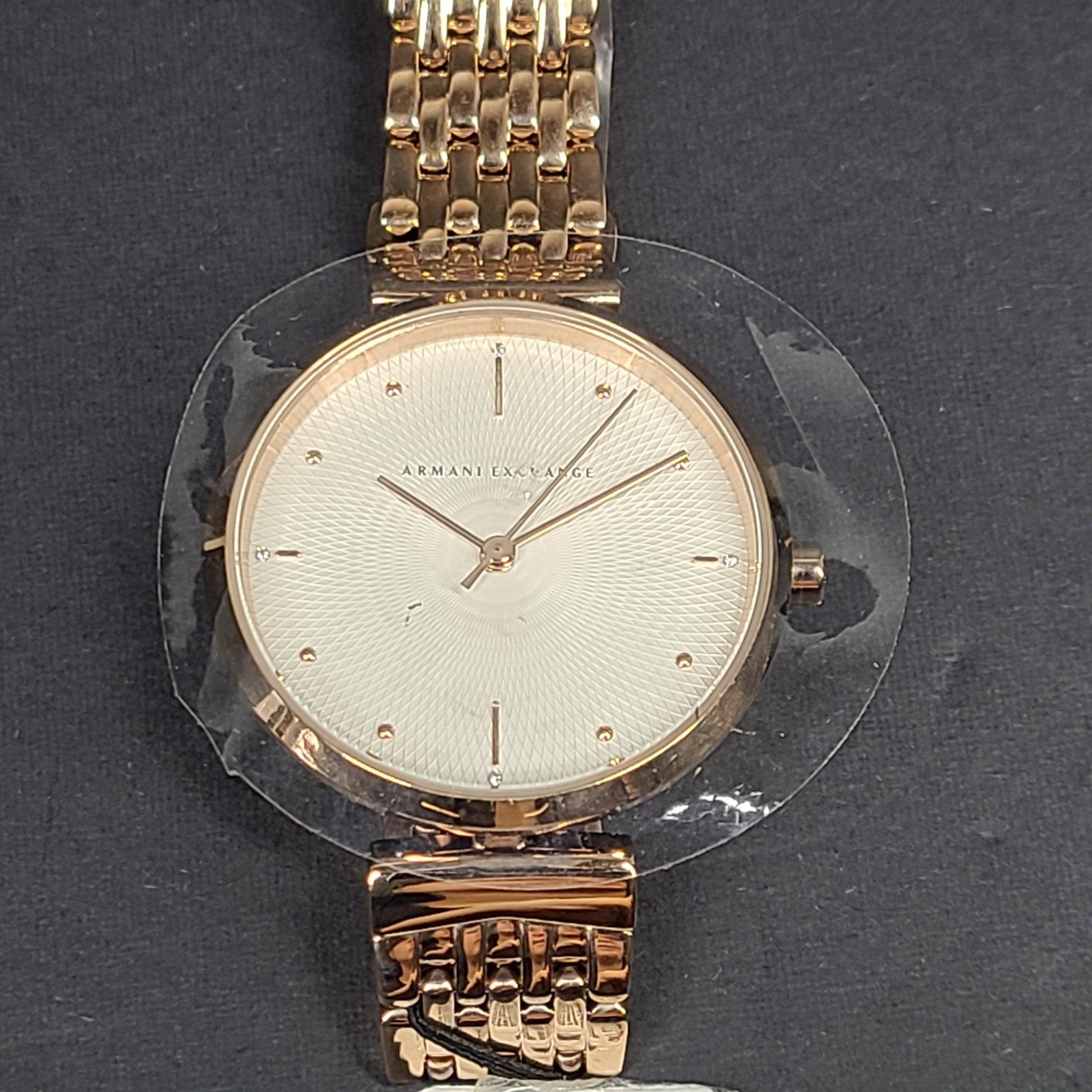 Armani Exchange Women's Zoe Analog Silver Dial Stainless Steel Watch AX5901I NIB