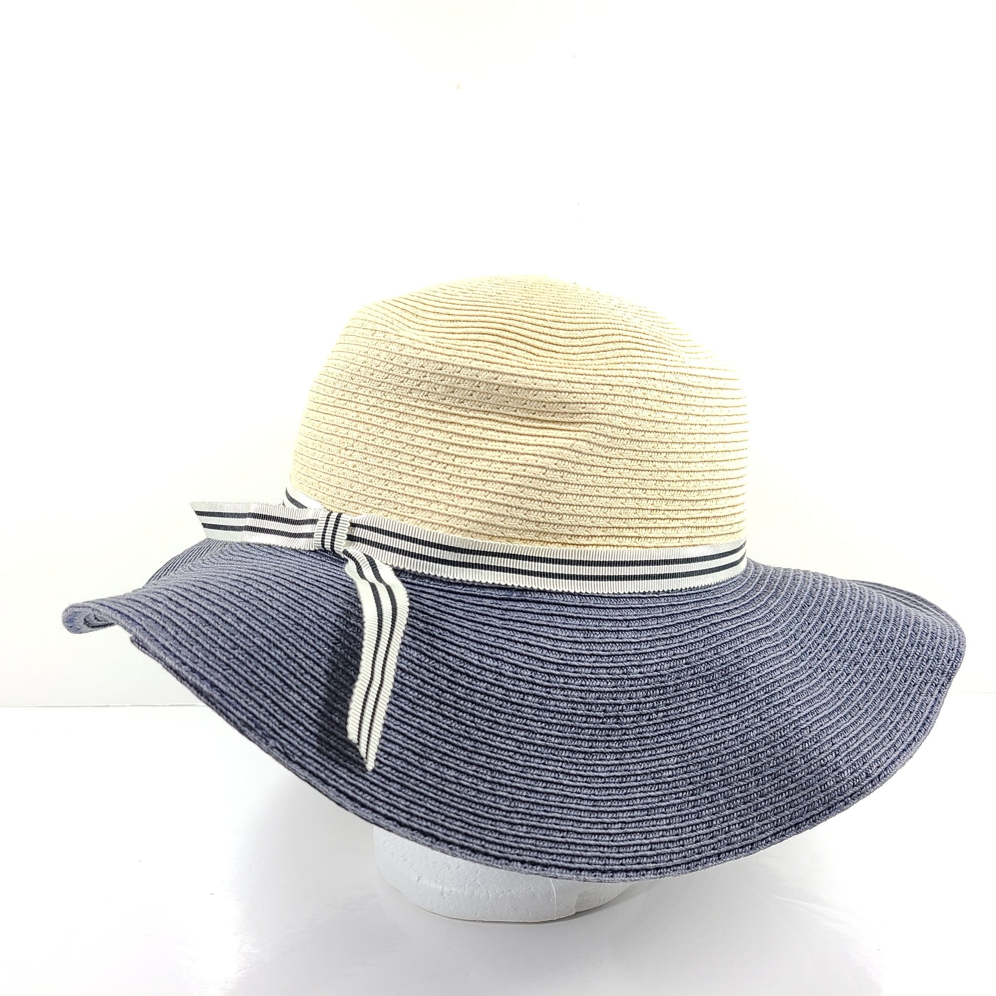 Tilley Natural / Blue TOYO Summer Hat With Hidden Pocket Fedora Hat Size S
