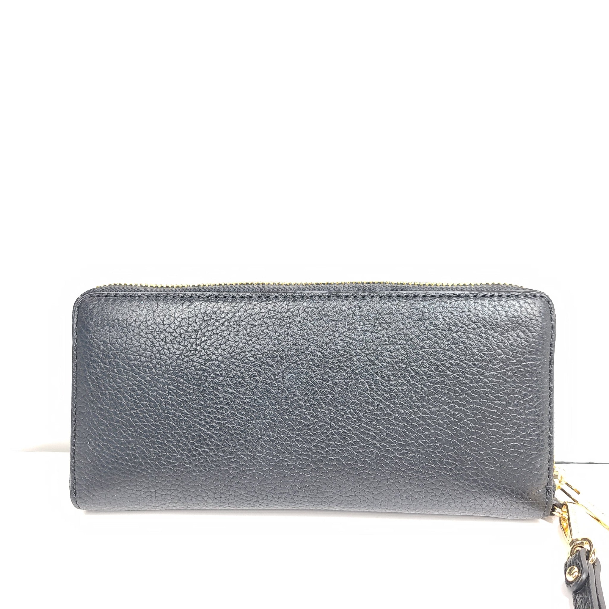 Michael Kors Jet Set Travel Large Pebbled Leather Wristlet Wallet Black