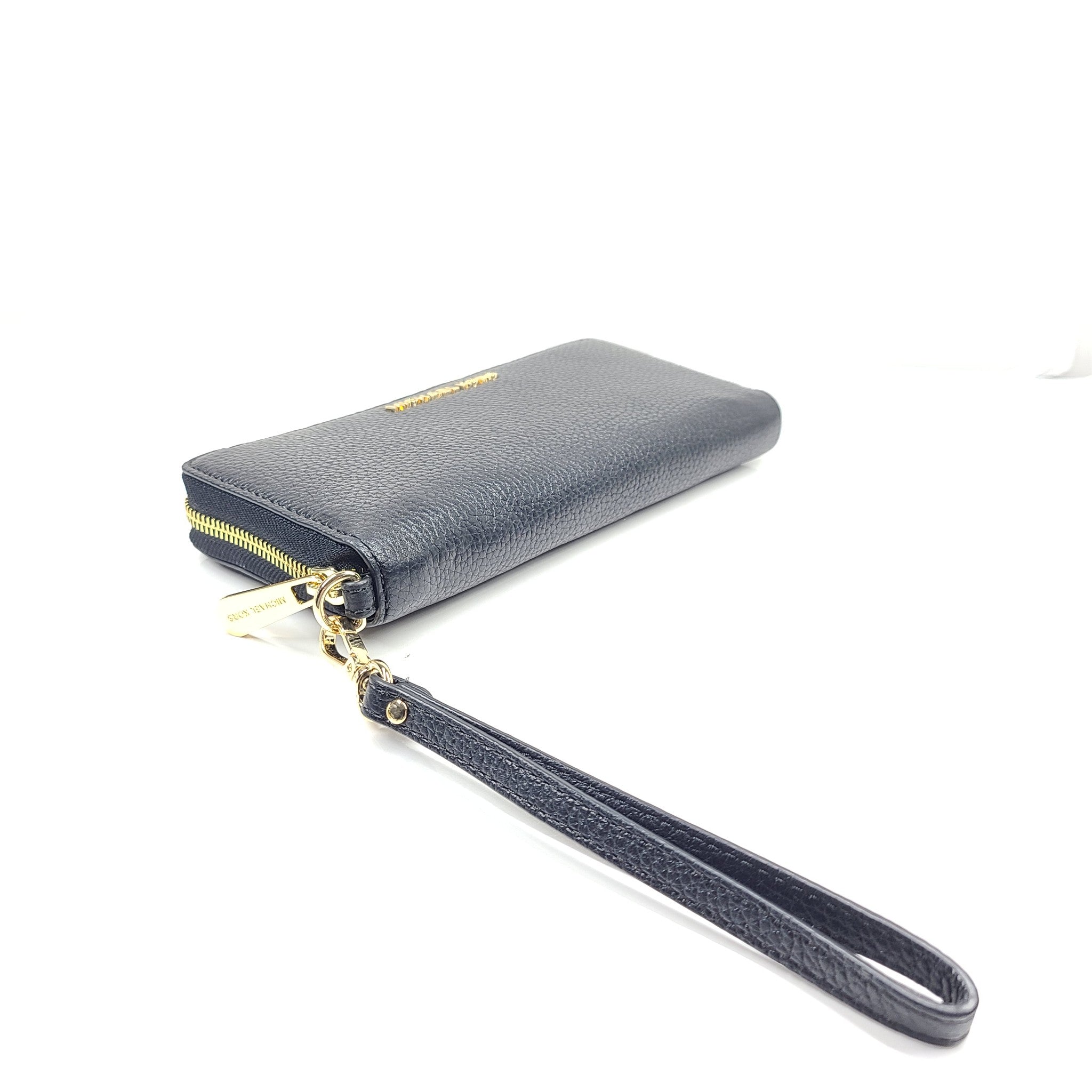 Michael Kors Jet Set Travel Large Pebbled Leather Wristlet Wallet Black