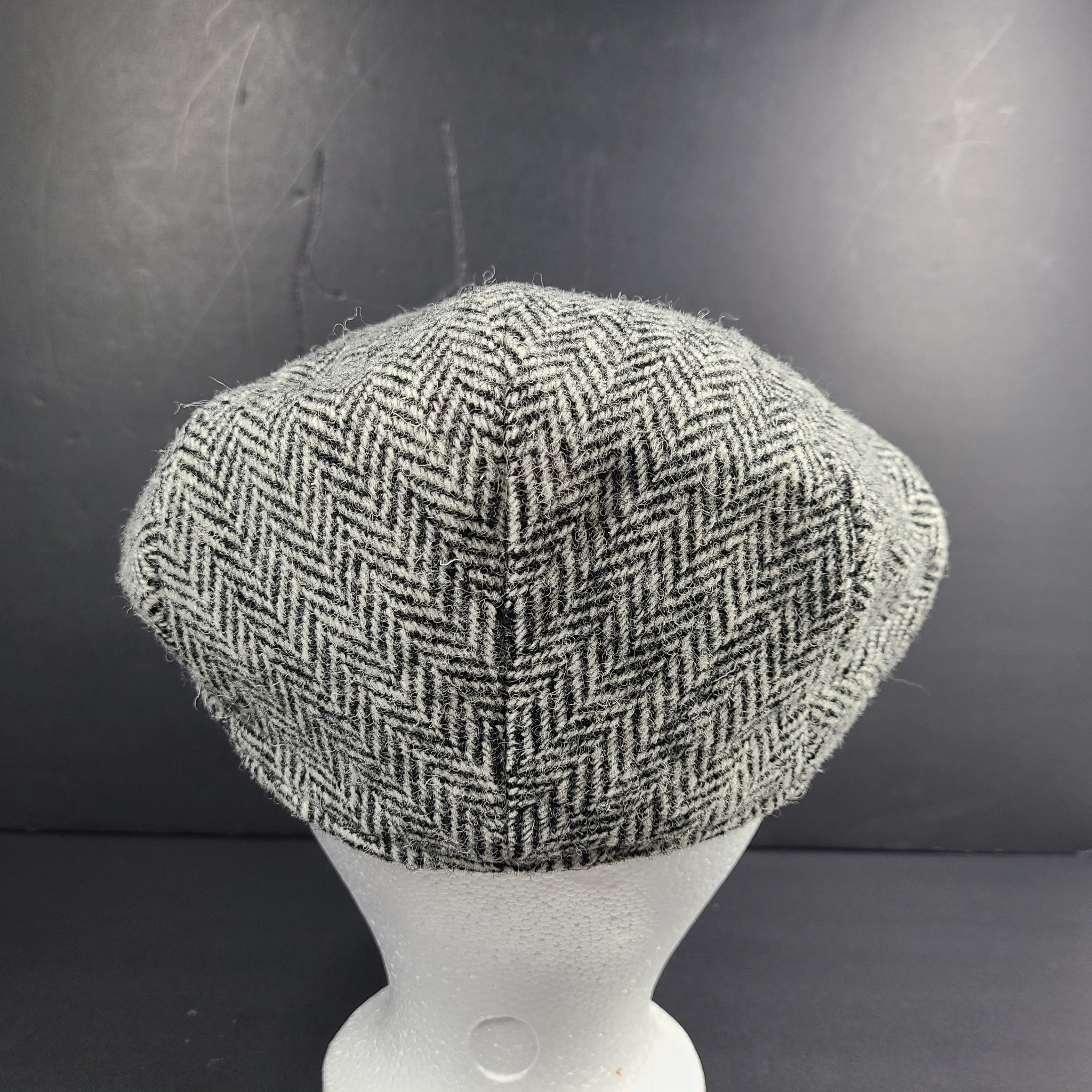 Harris Tweed Newsboy Cap Hat Peaky Paperboy Driving Cap 100% Handwoven Wool Gray
