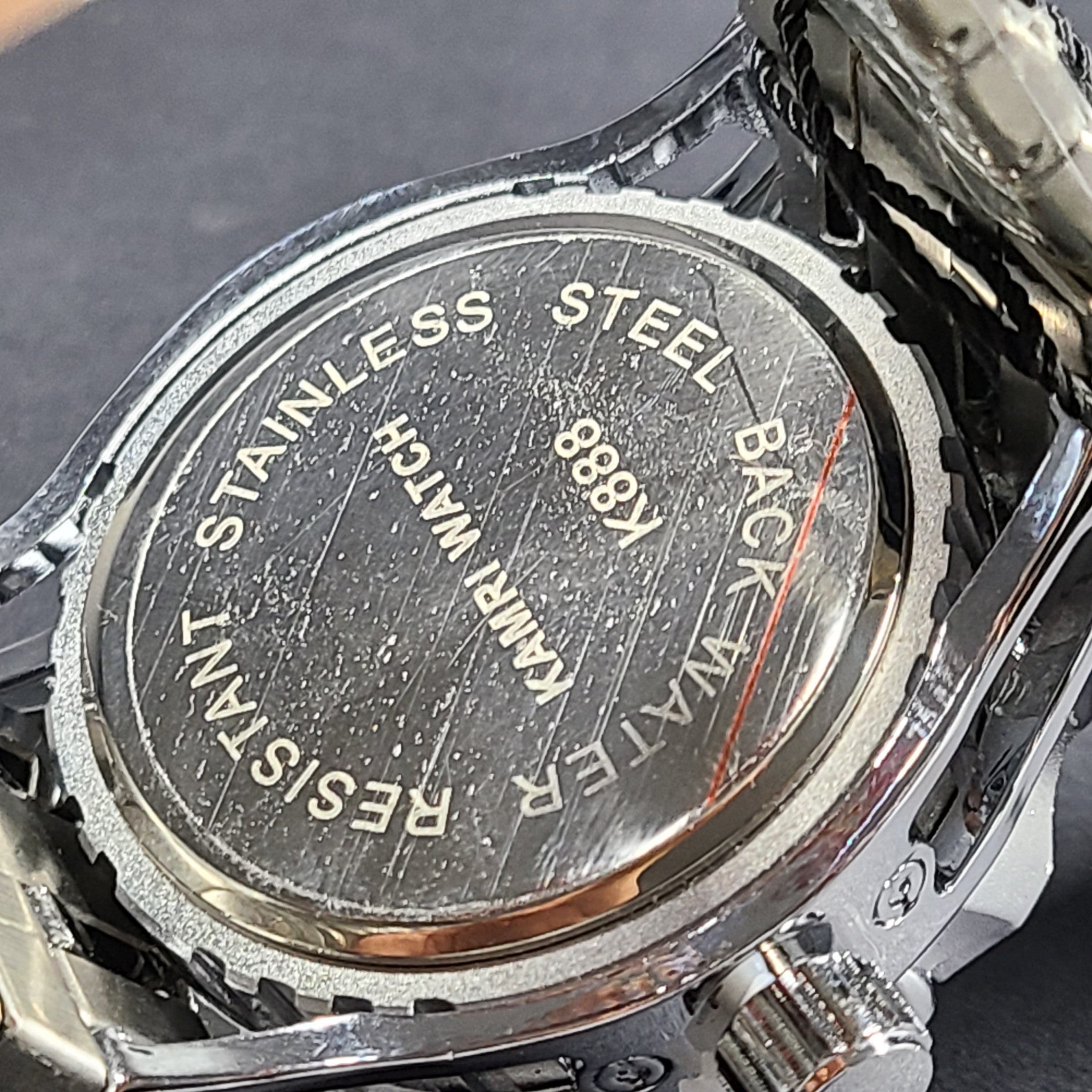 Kamri Men's Analog Watch Japan Movement 50 mm Silver Tone Stainless Steel