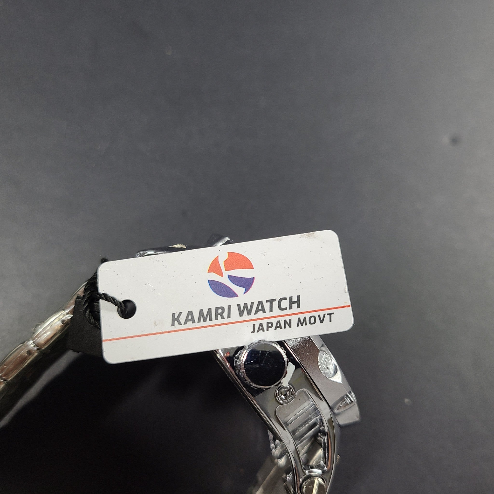 Kamri Men's Analog Watch Japan Movement 50 mm Silver Tone Stainless Steel