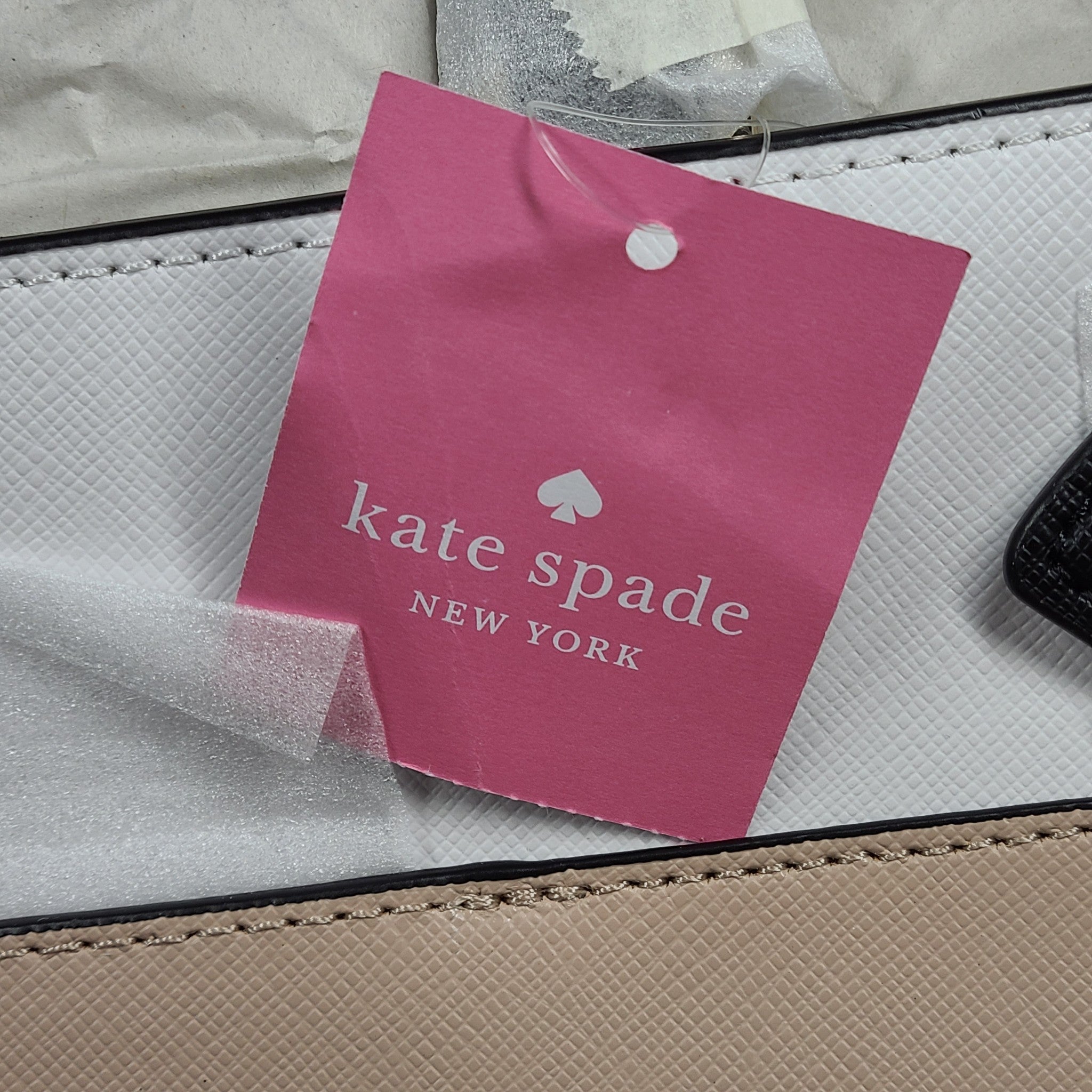 Kate Spade Staci Colorblock Large Satchel Bag Leather WKRU6950 Beige NWT