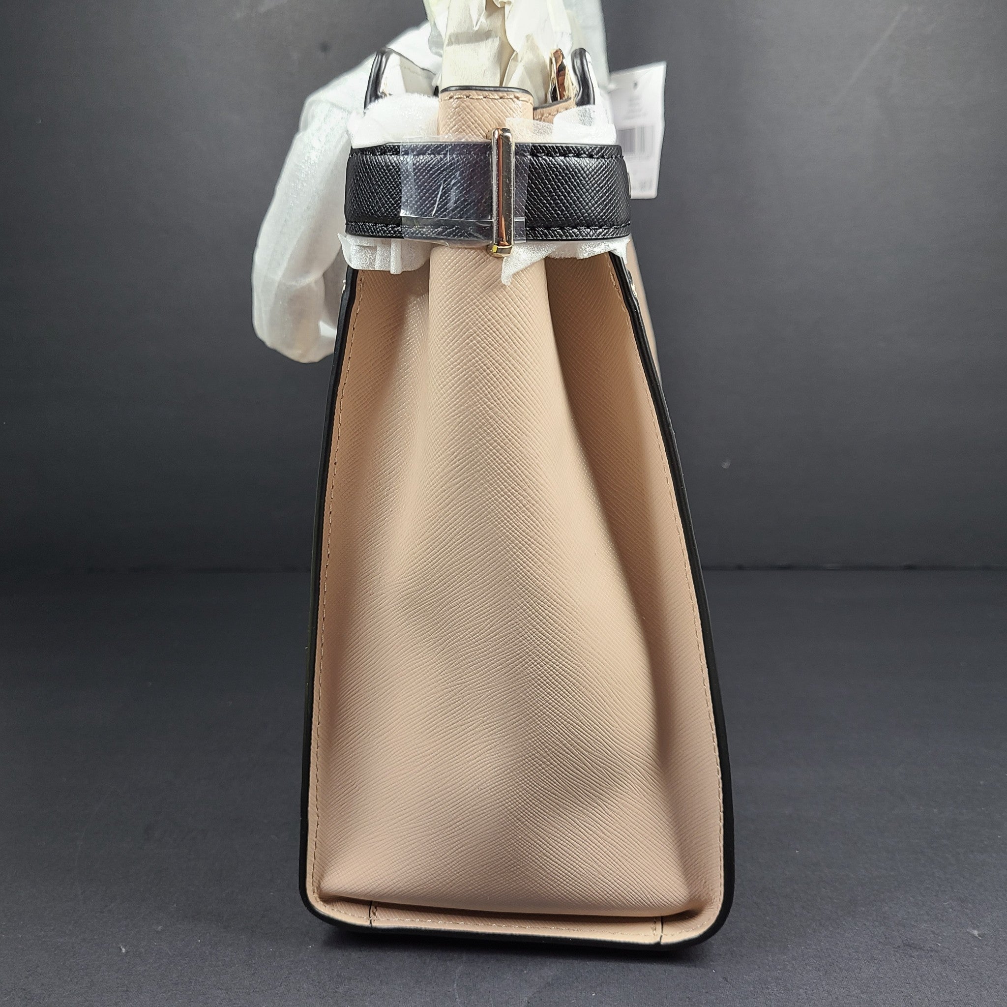 Kate Spade Staci Colorblock Large Satchel Bag Leather WKRU6950 Beige NWT