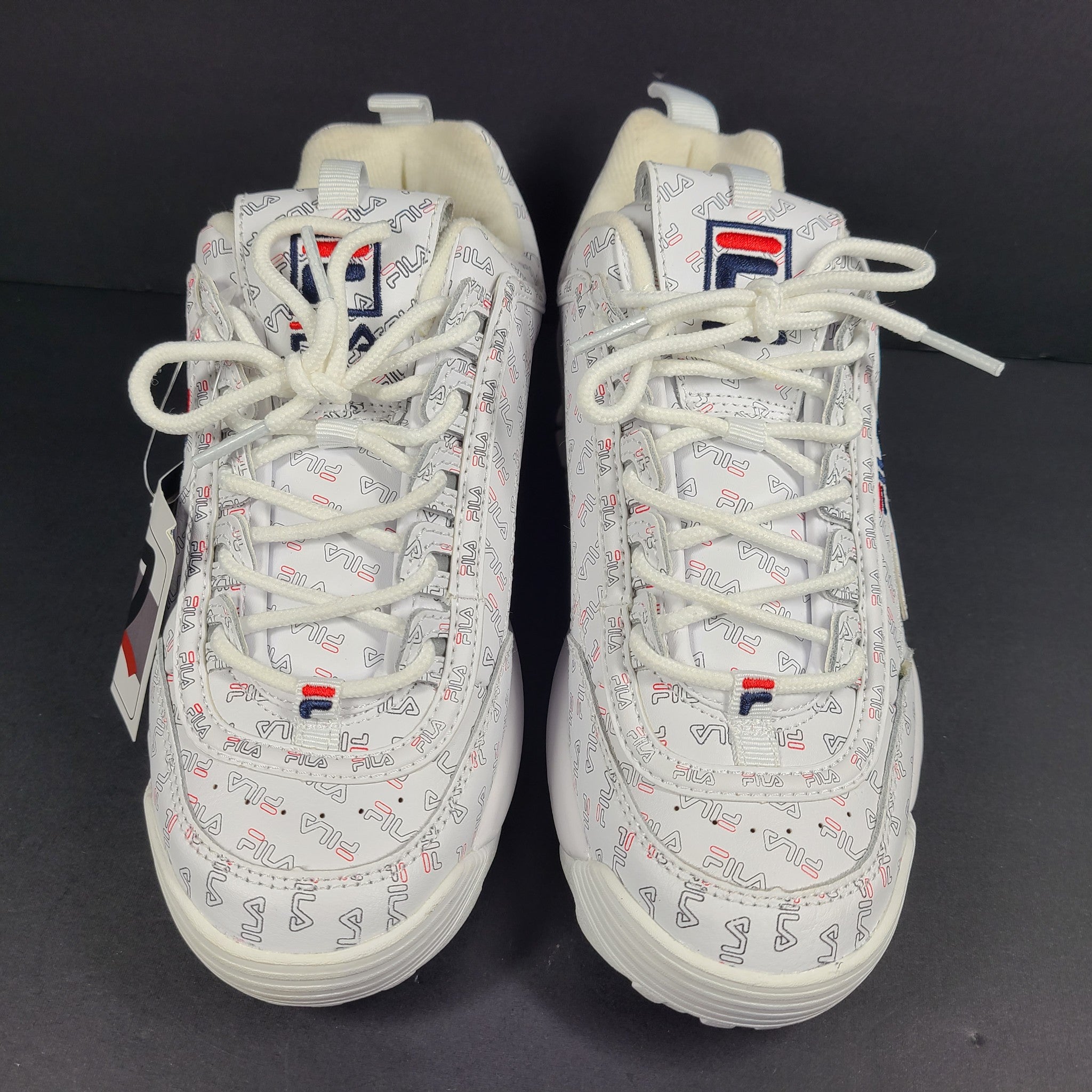 Fila Women's Disruptor II Casual Street Sneaker "White Logo" 5FM00699-101 Sz 7.5