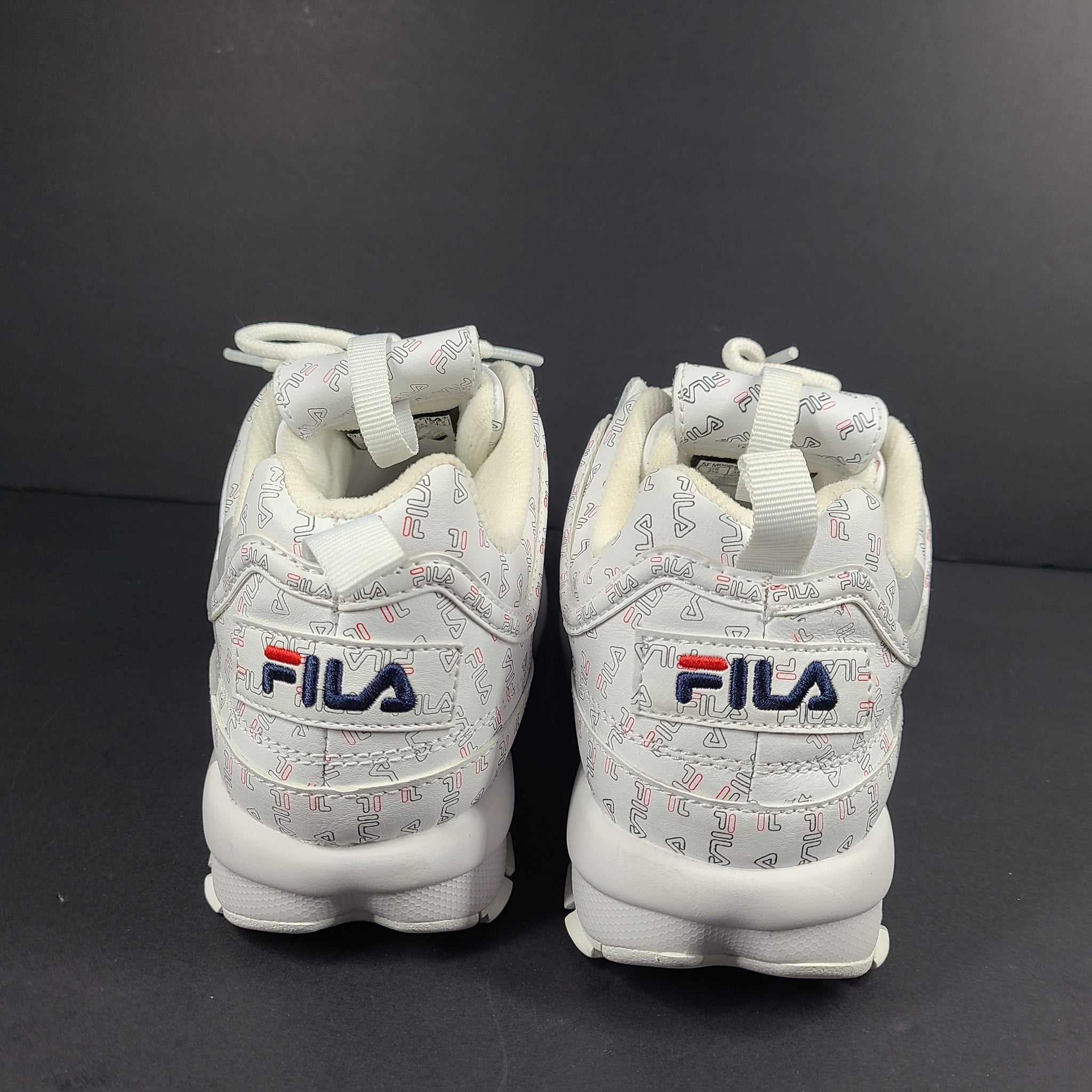 Fila Women's Disruptor II Casual Street Sneaker "White Logo" 5FM00699-101 Sz 7.5