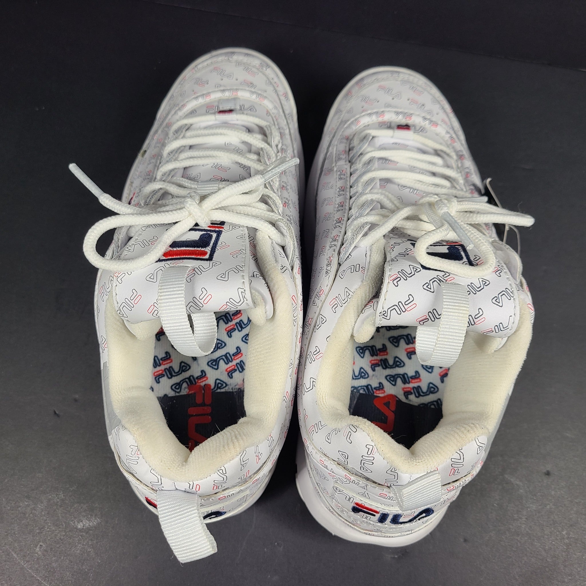 Fila Women's Disruptor II Casual Street Sneaker "White Logo" 5FM00699-101 Sz 7.5