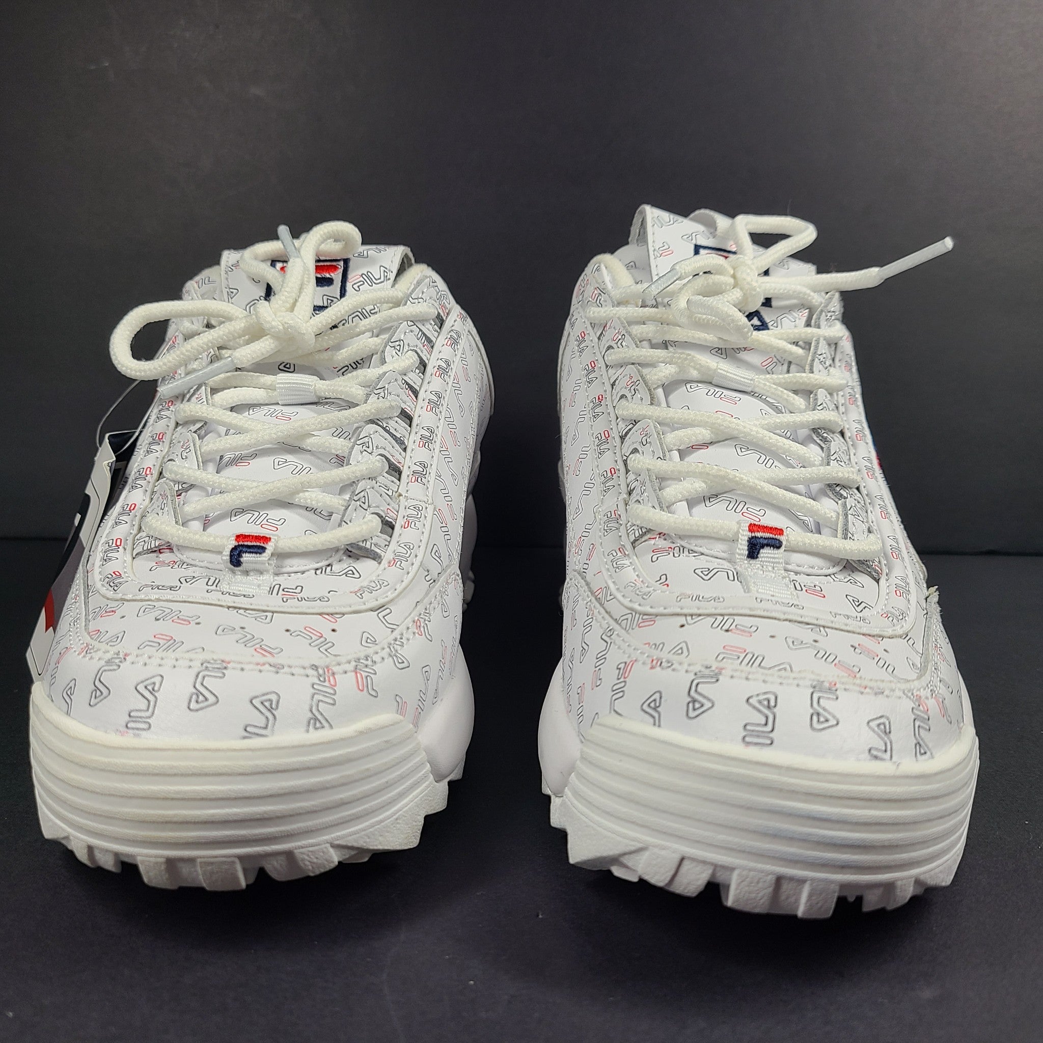 Fila Women's Disruptor II Casual Street Sneaker "White Logo" 5FM00699-101 Sz 7.5