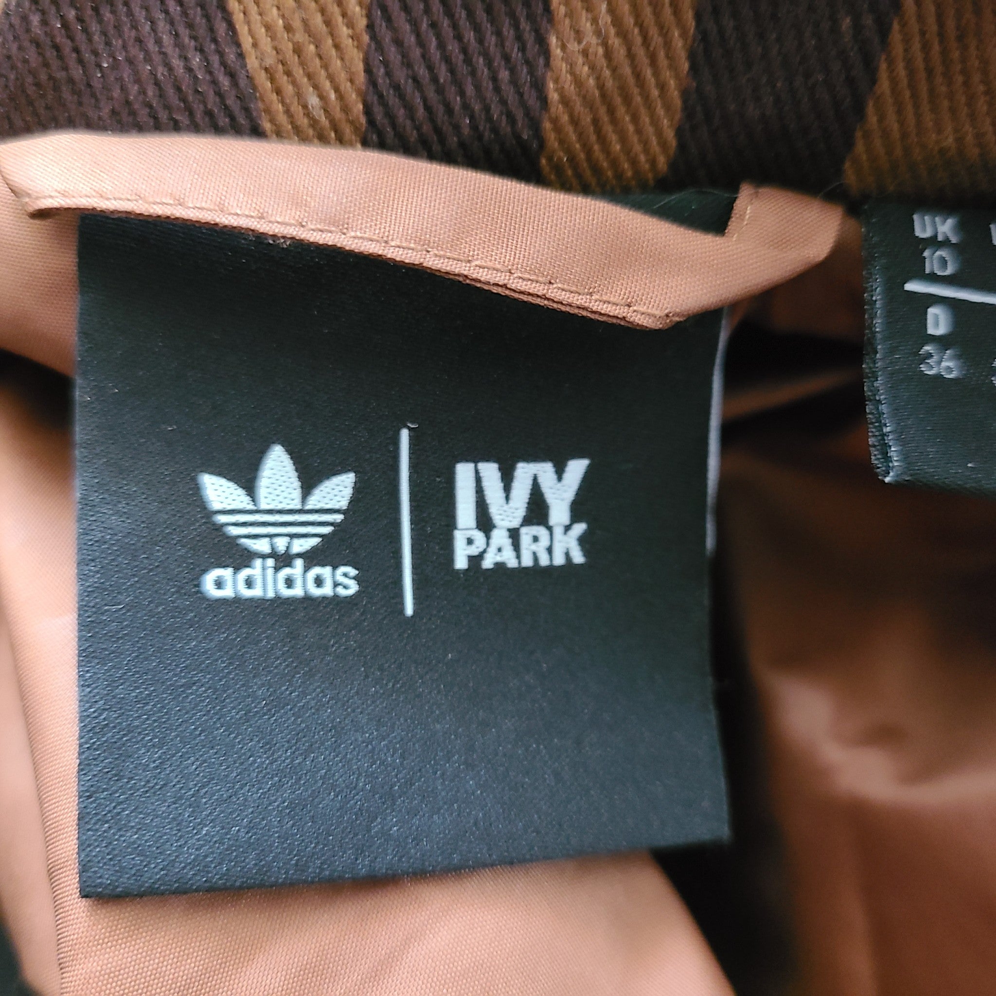 Adidas Originals x Ivy Park Crop Monogram Jacket & Monogram Zipper Pants Brown S