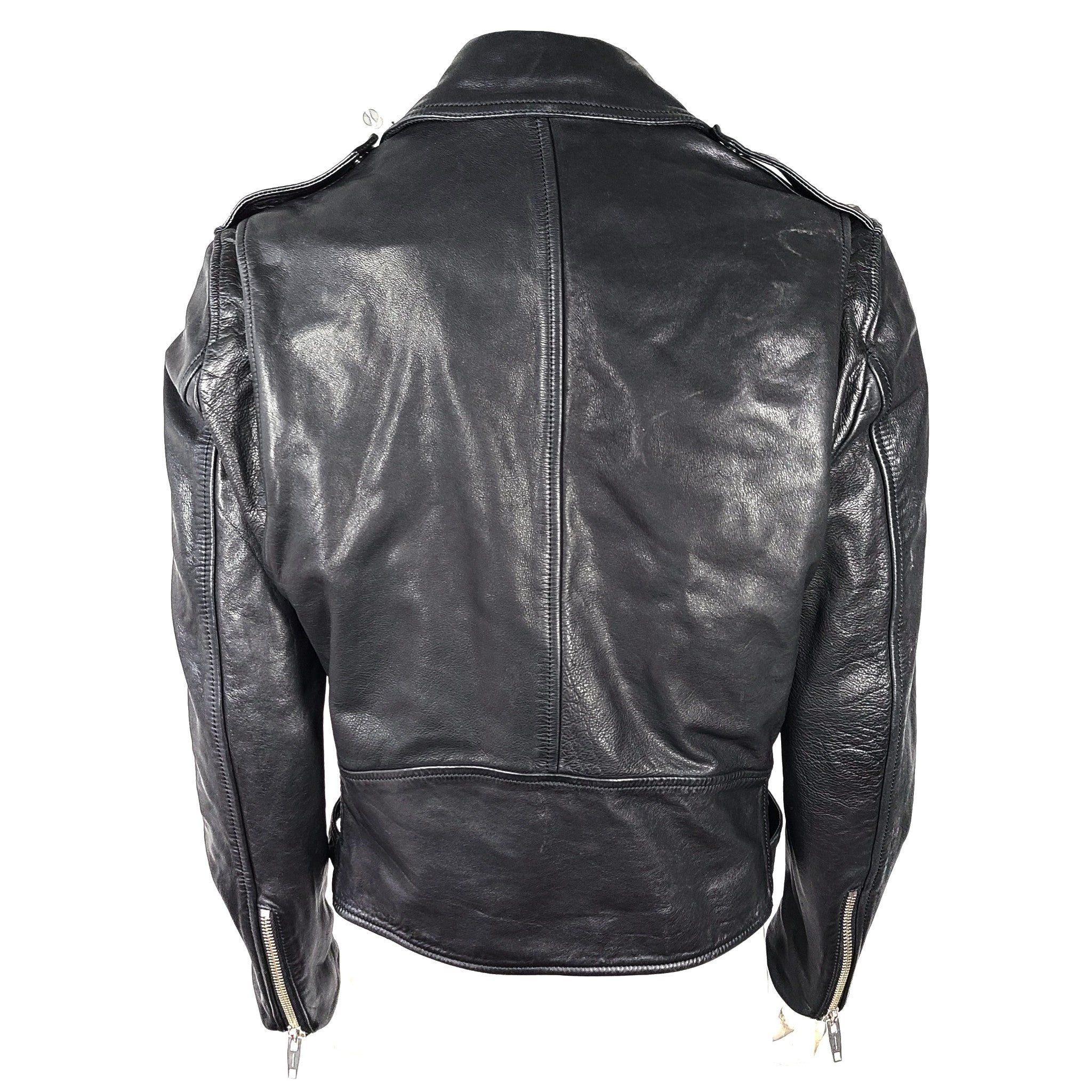 THE KOOPLES Men's Leather Moto Jacket Black Sz M