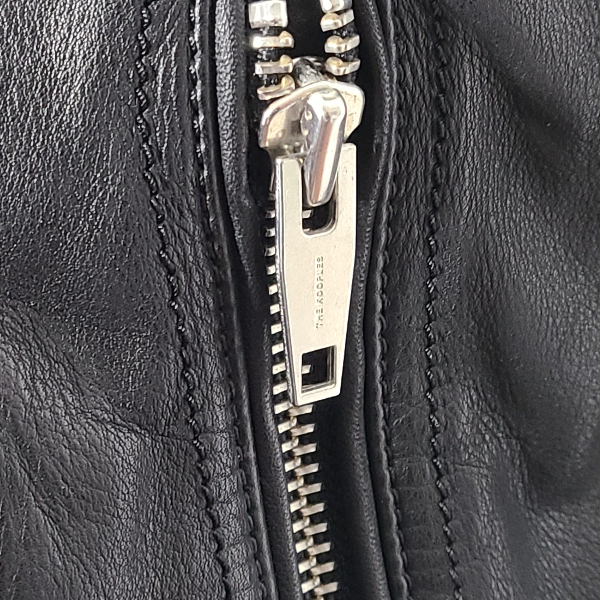 THE KOOPLES Men's Leather Moto Jacket Black Sz M