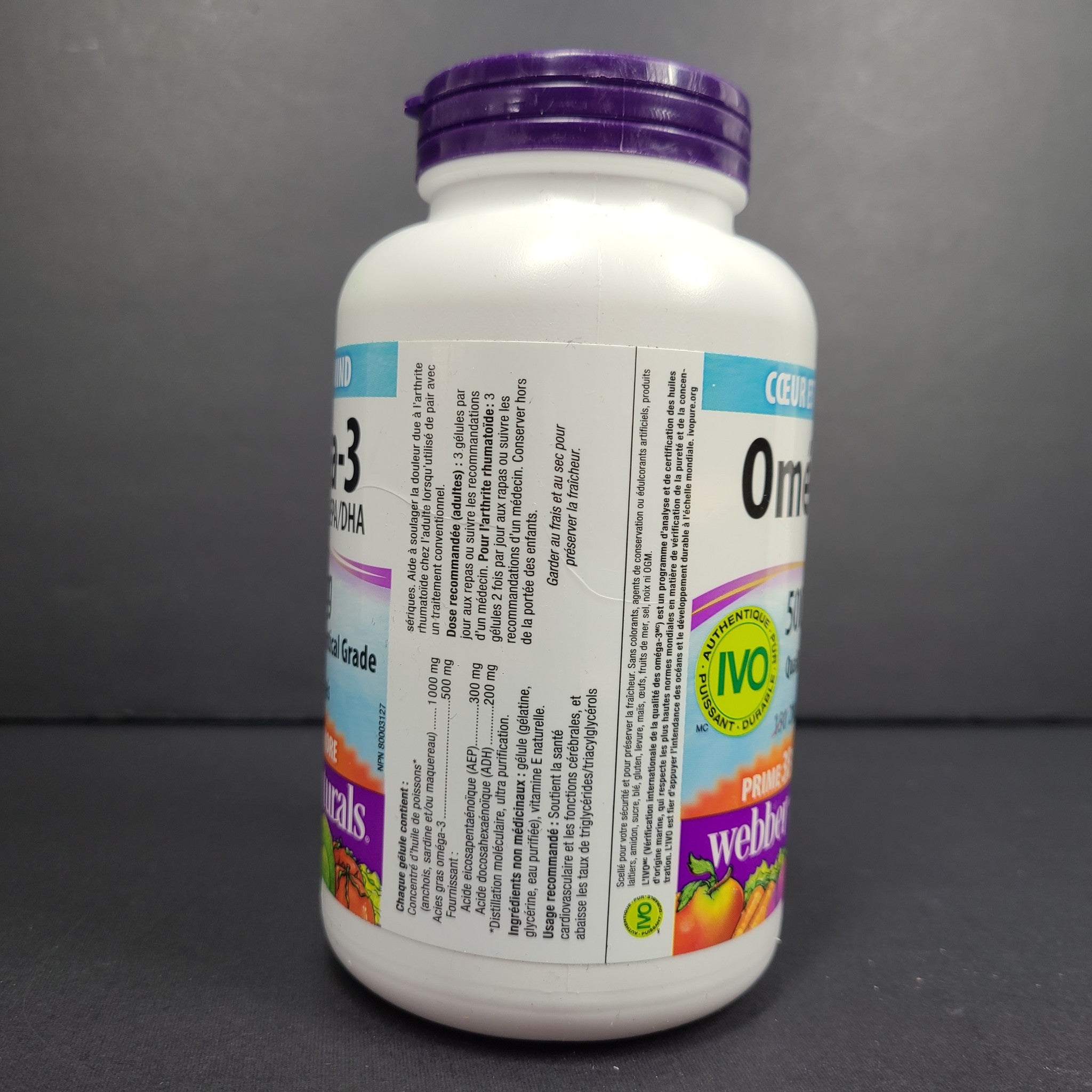 200 Ct Webber Naturals Omega-3 500mg EPA/DHA Pharma Grade 03/27