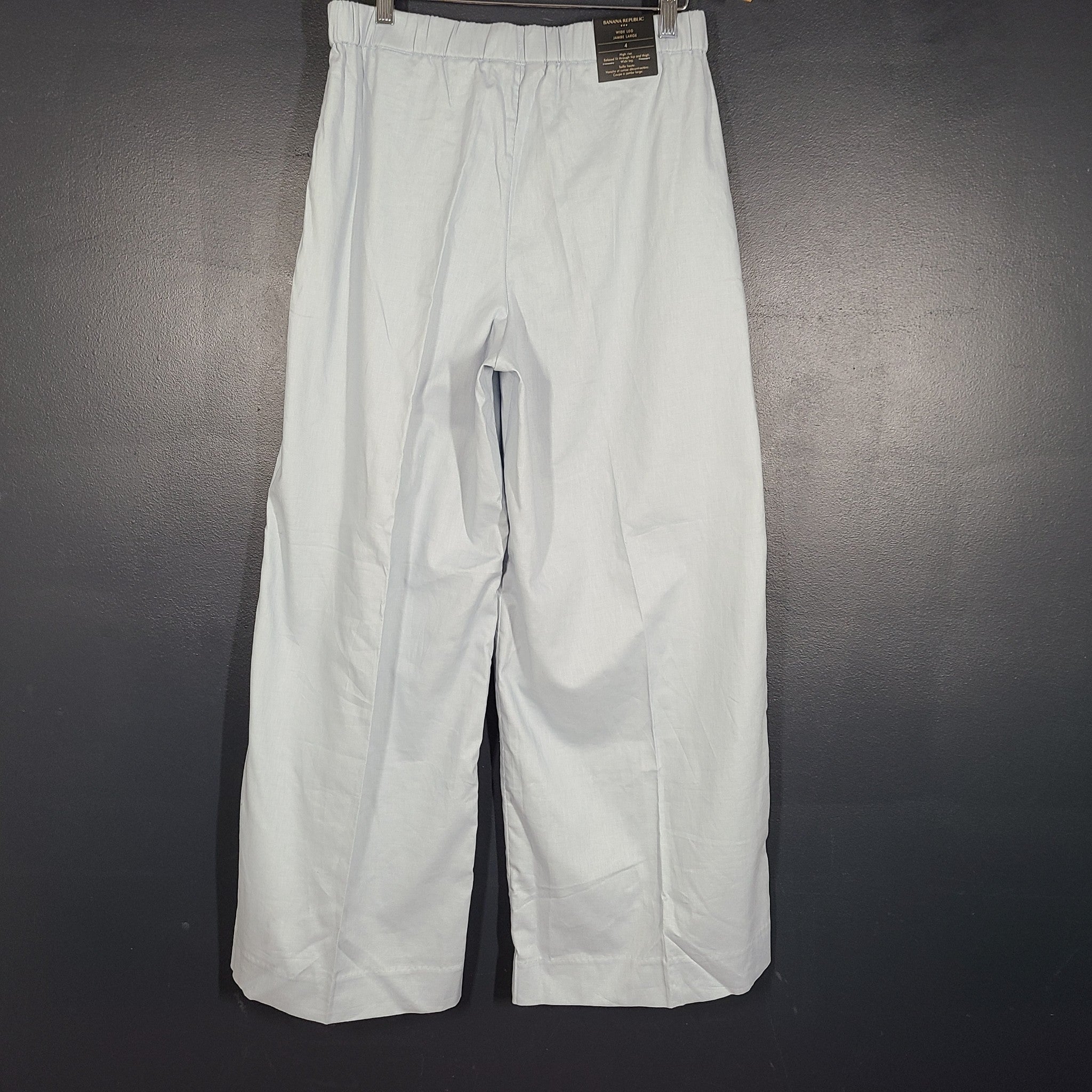 Banana Republic Women's Linen-Cotton Wide-Leg Hight Rise Pant Light Blue Sz 4