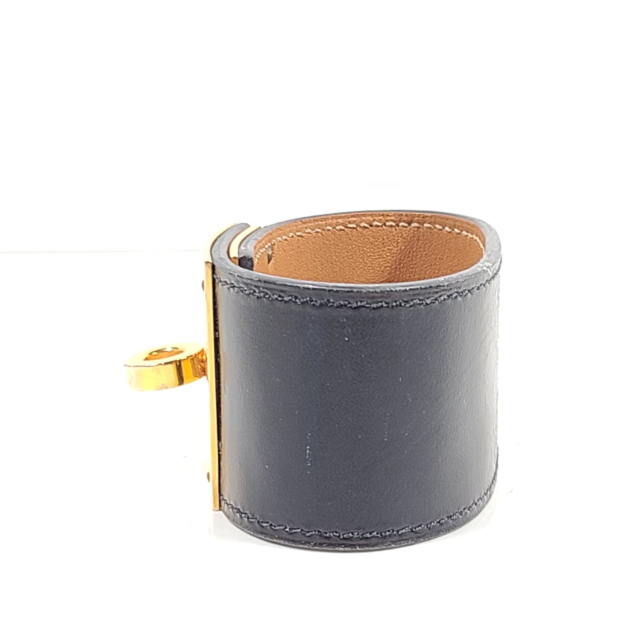 Hermes Kelly Dog Bracelet Gold Black Sz T1 XS 100% Authentic