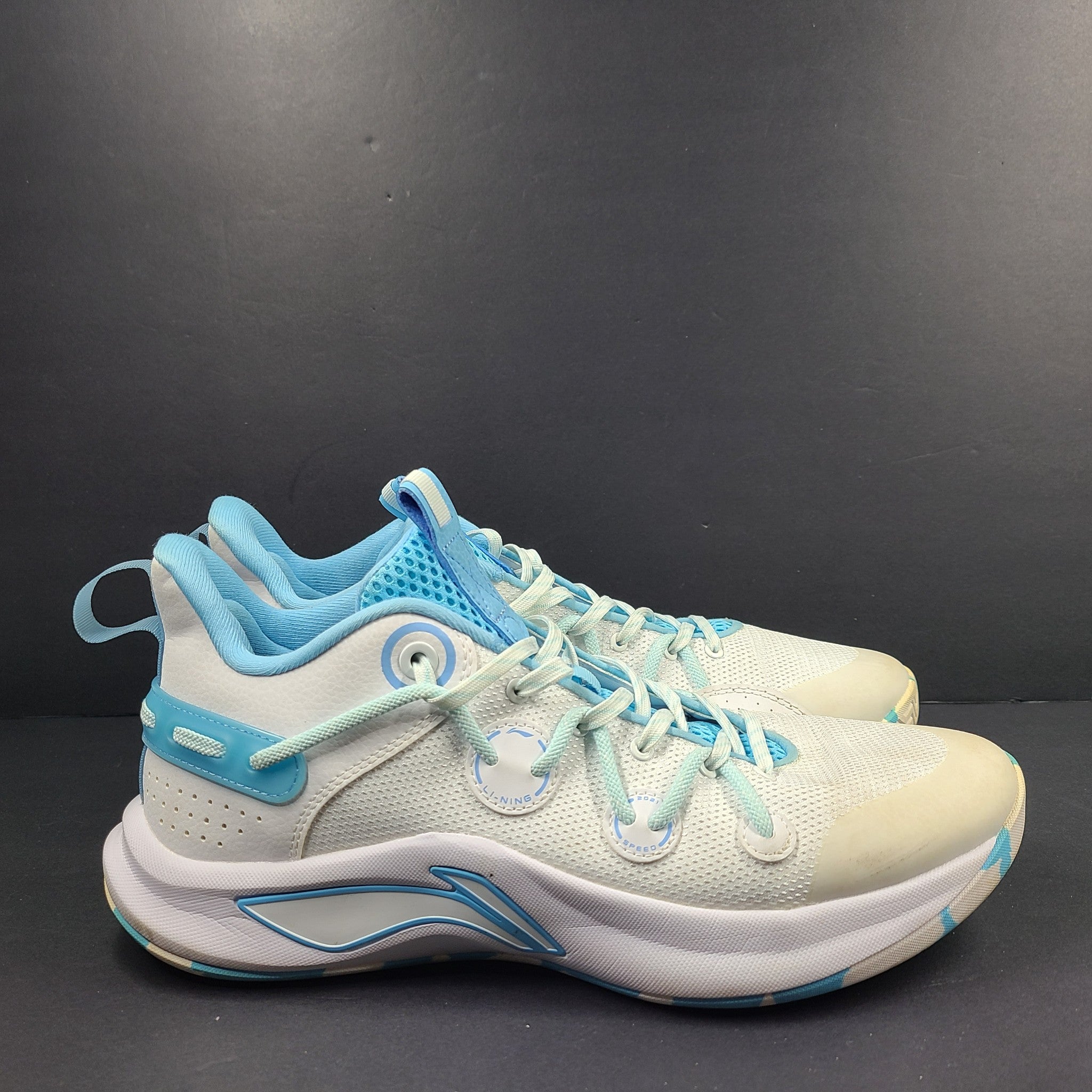 Li-Ning Speed Team Low Professional Basketball Sneakers Shoes White Blue 11