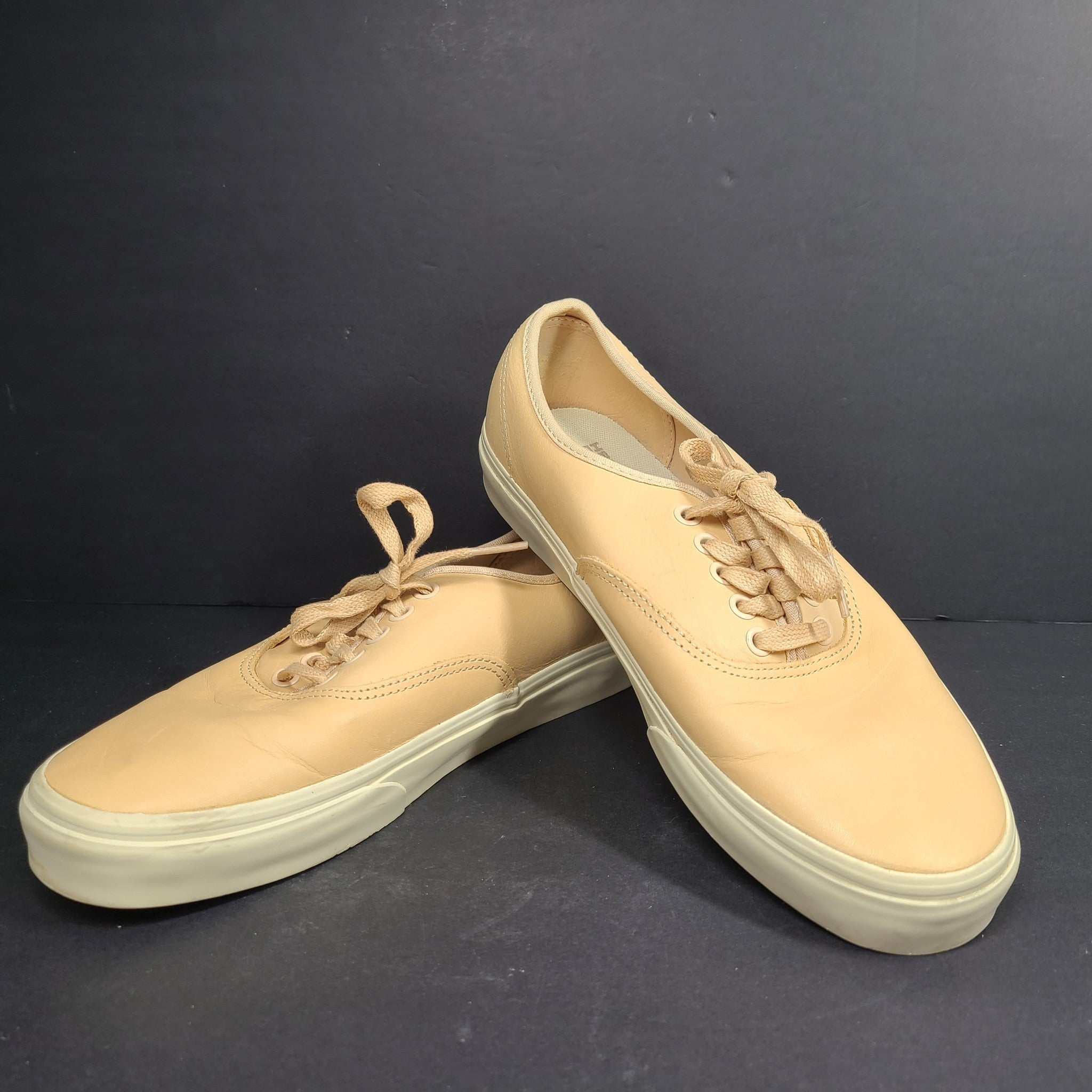 Vans Women's Old Skool DX Veggie Tan Leather Low Top Lace-Up Sneakers Tan Sz 10