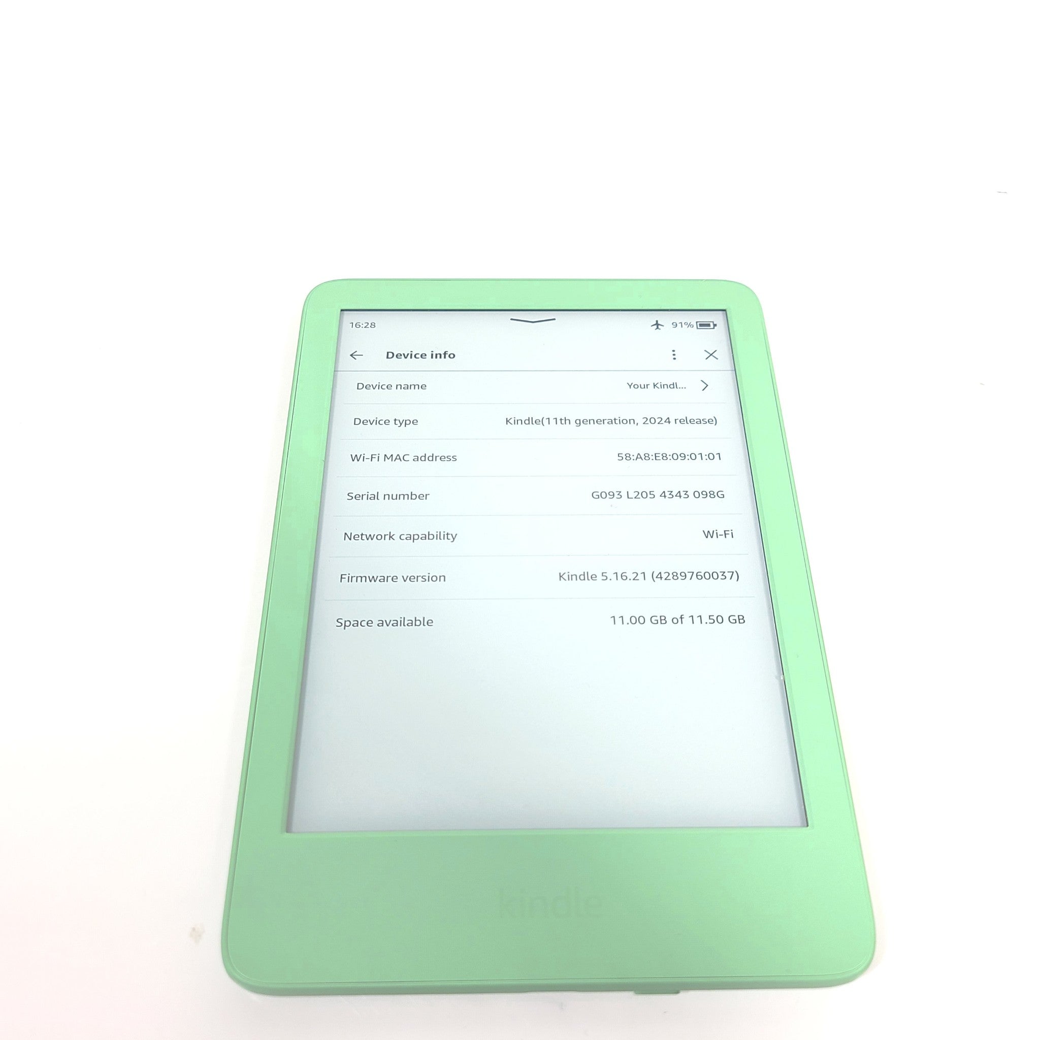 Amazon Kindle 11th Gen. (2024 Release) 16GB Wi-Fi 6in - Green - Grade A