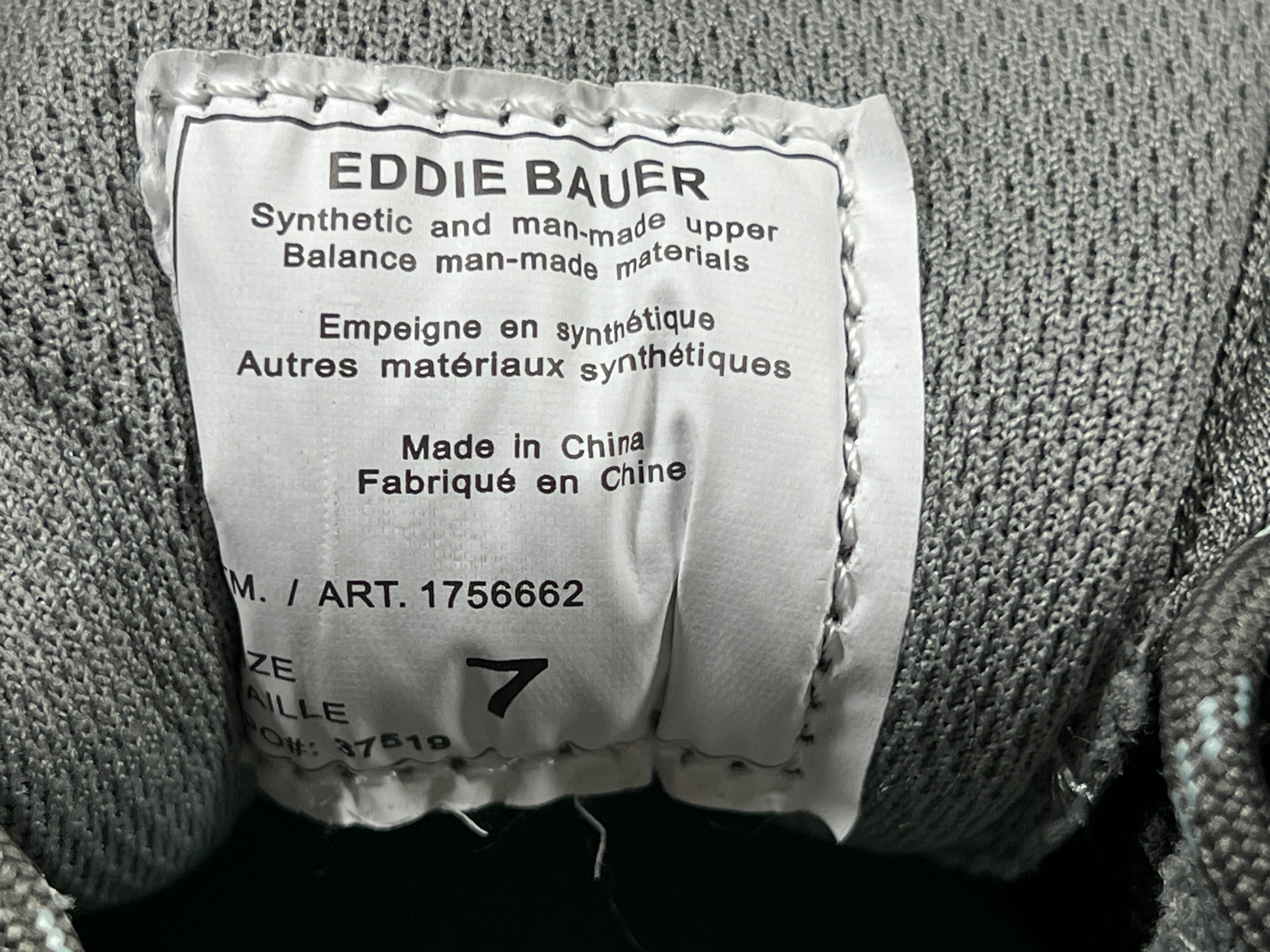 A pair of women's trail shoes by Eddie Bauer in size 7