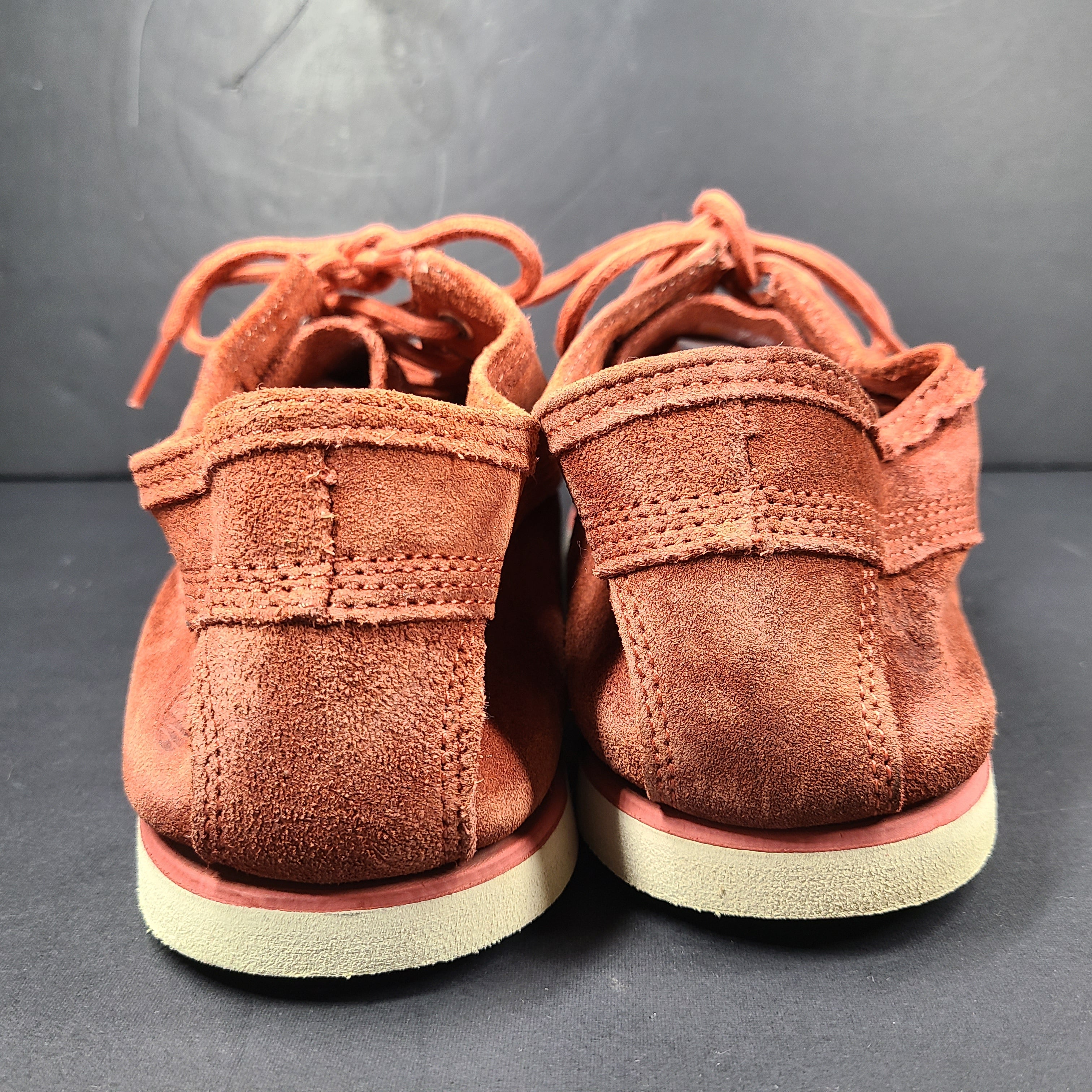 A pair of men's Timberland SensorFlex suede shoes in a rustic color